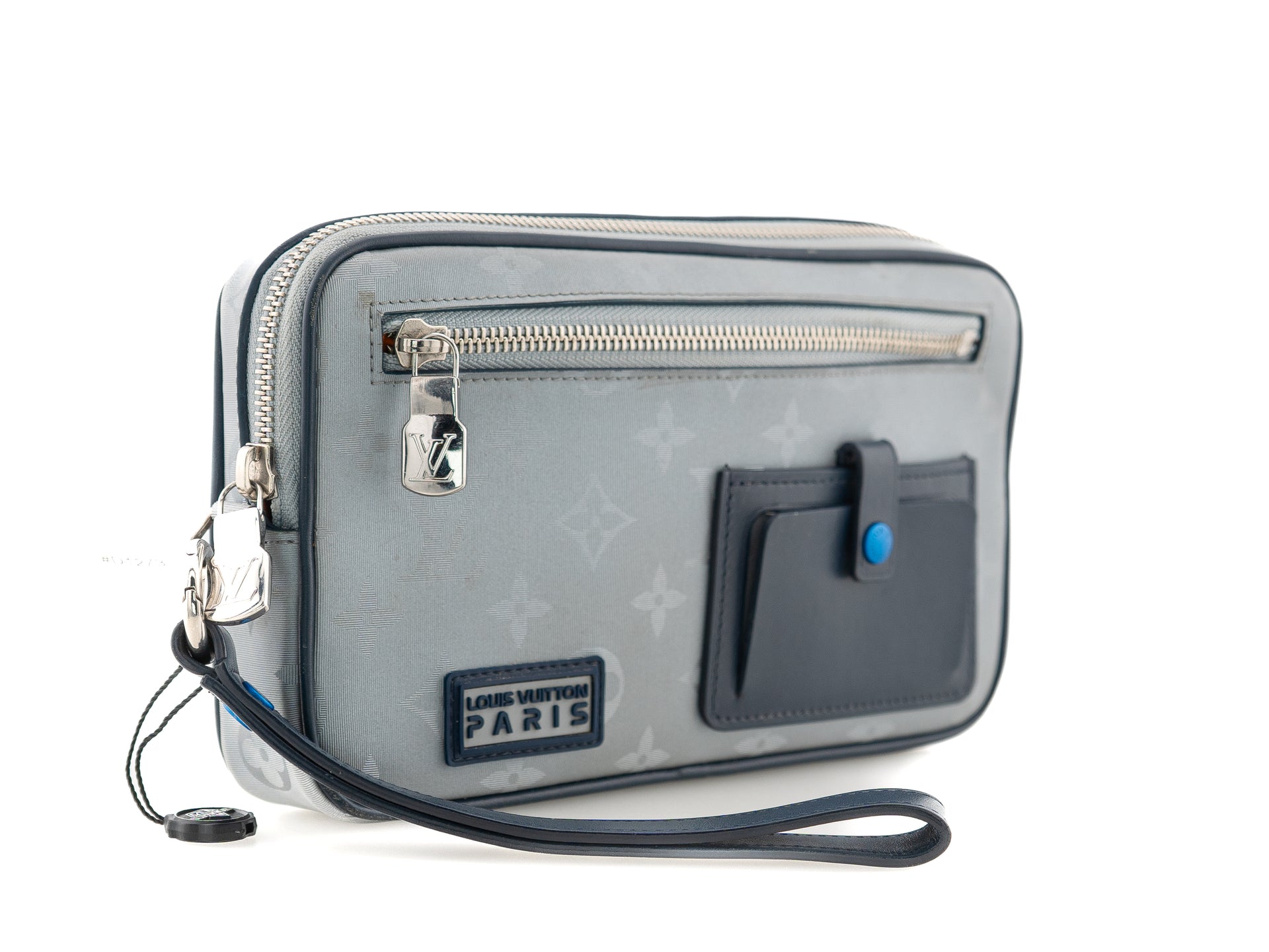 Louis Vuitton Alpha Clutch Monogram Satellite Silver