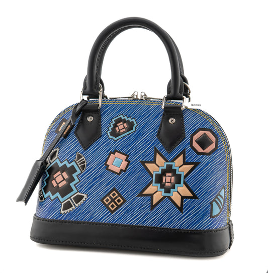 Louis Vuitton Alma BB Epi Blue Denim Aztec