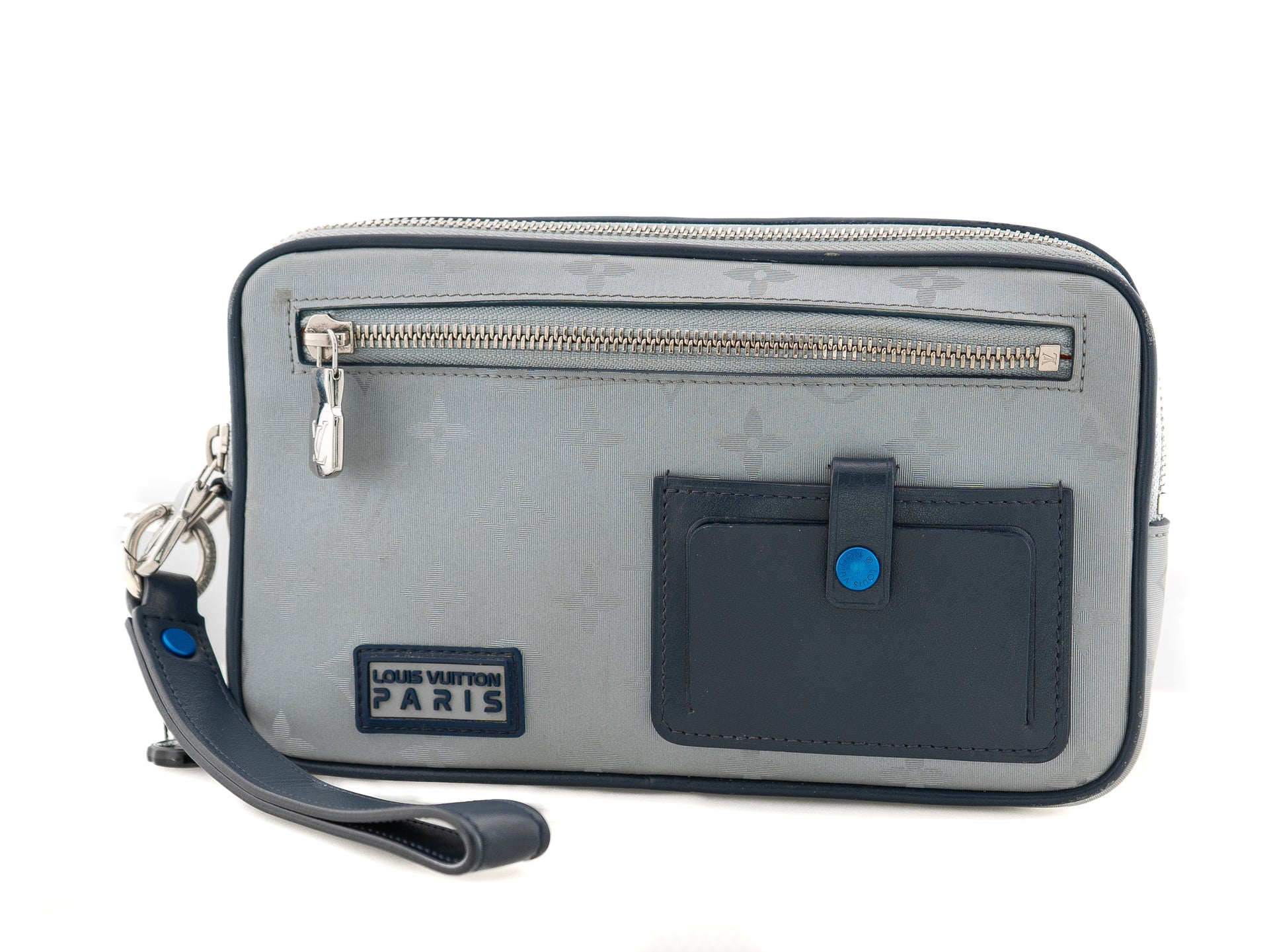 Louis Vuitton Alpha Clutch Monogram Satellite Silver