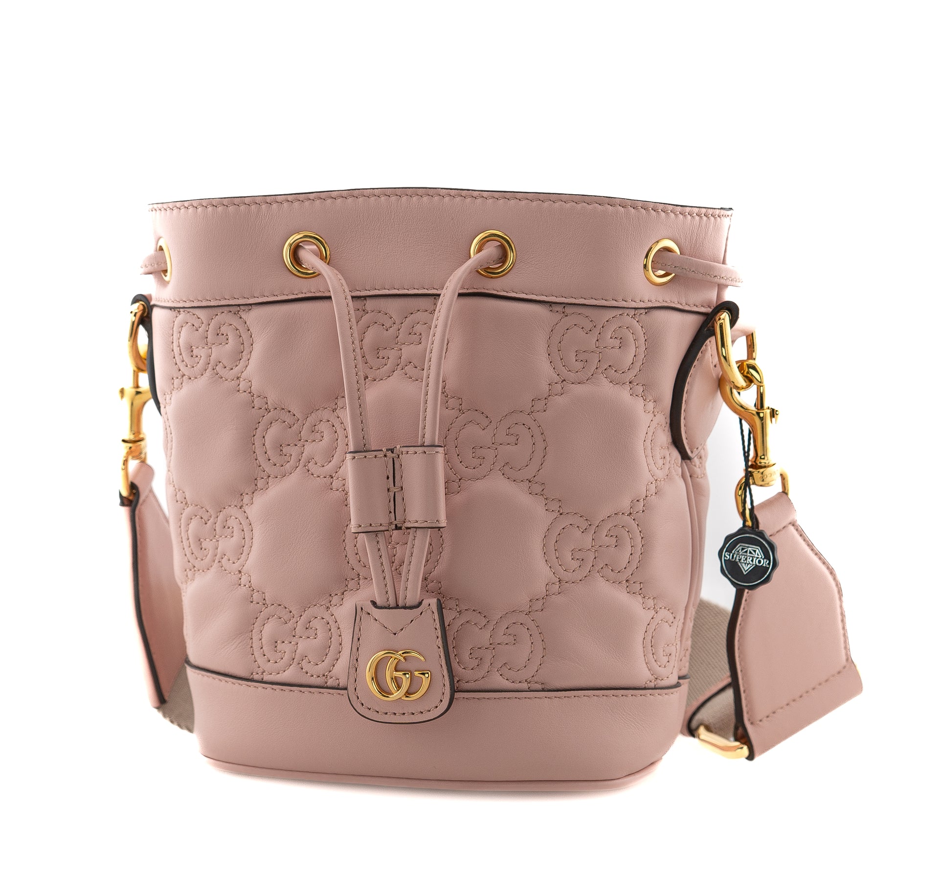 Gucci GG Matelasse Bucket Bag Pink