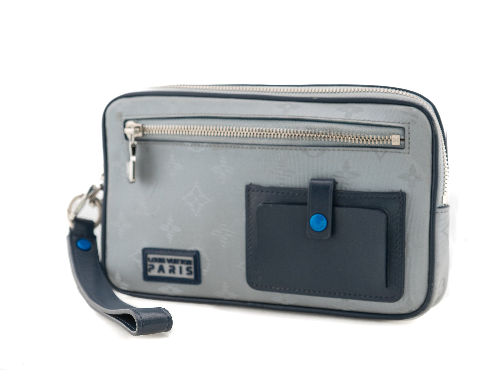 Louis Vuitton Alpha Clutch Monogram Satellite Silver