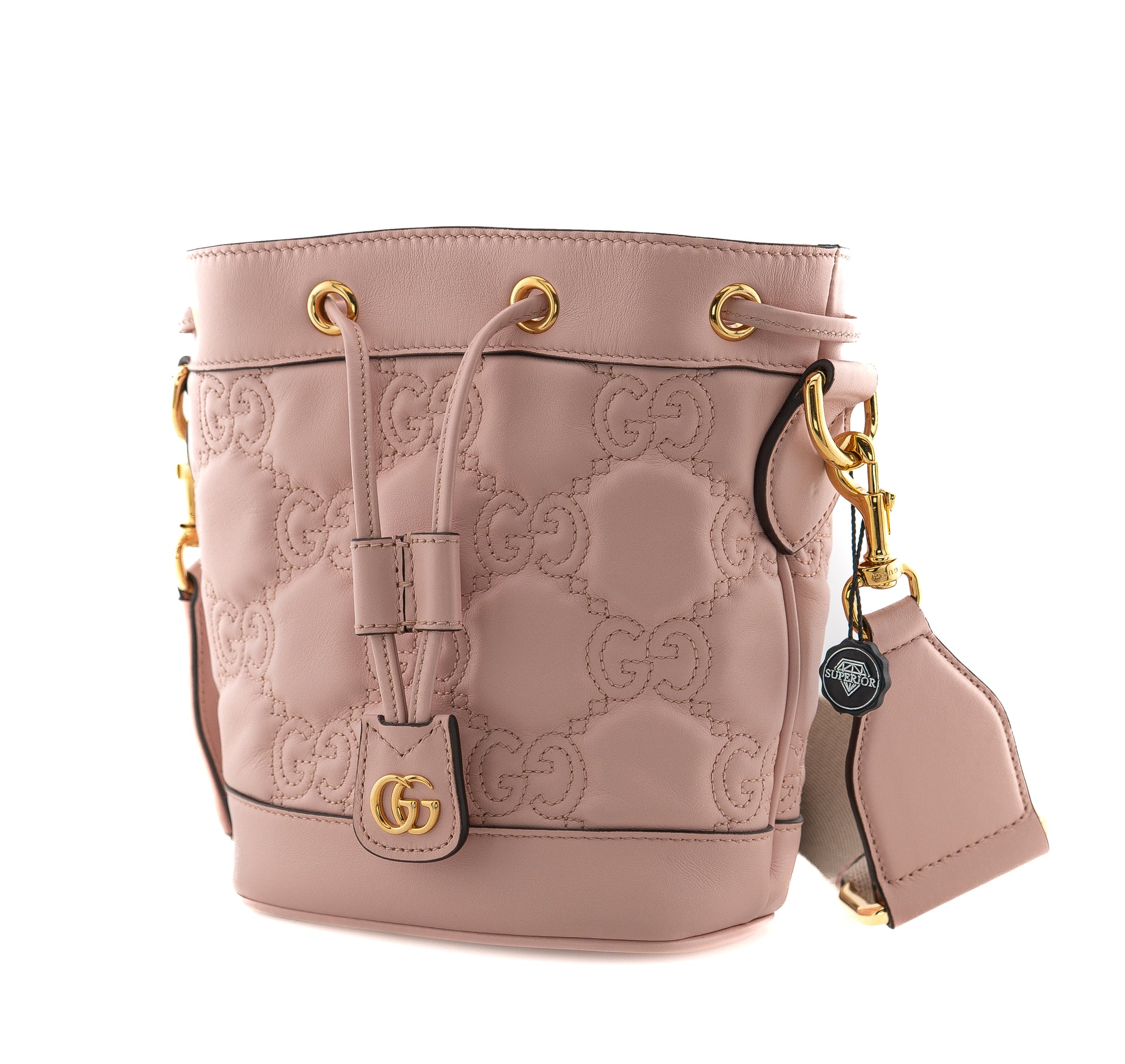 Gucci GG Matelasse Bucket Bag Pink