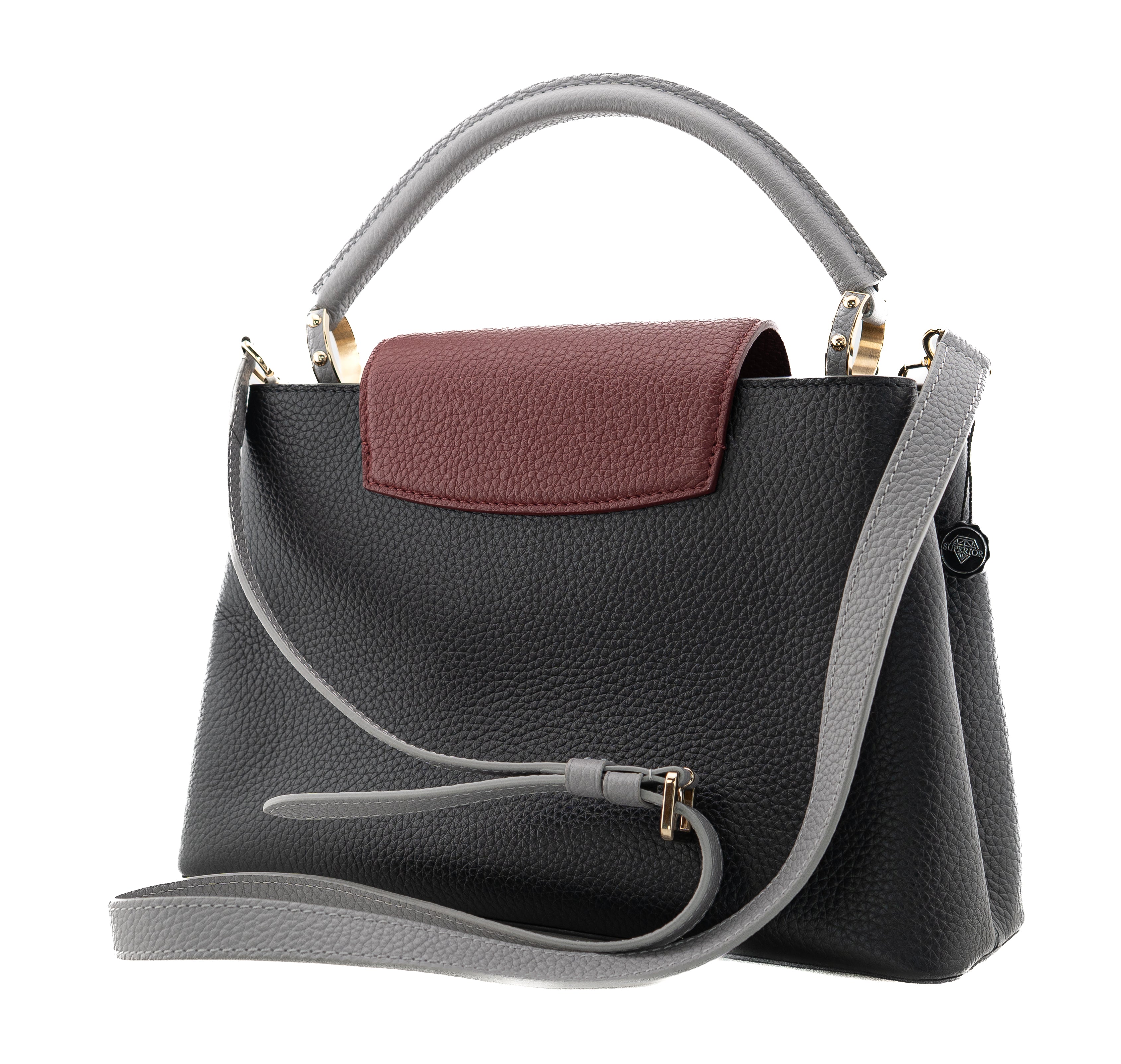 Louis Vuitton Capucines PM Taurillon Noir Bordeaux Gray
