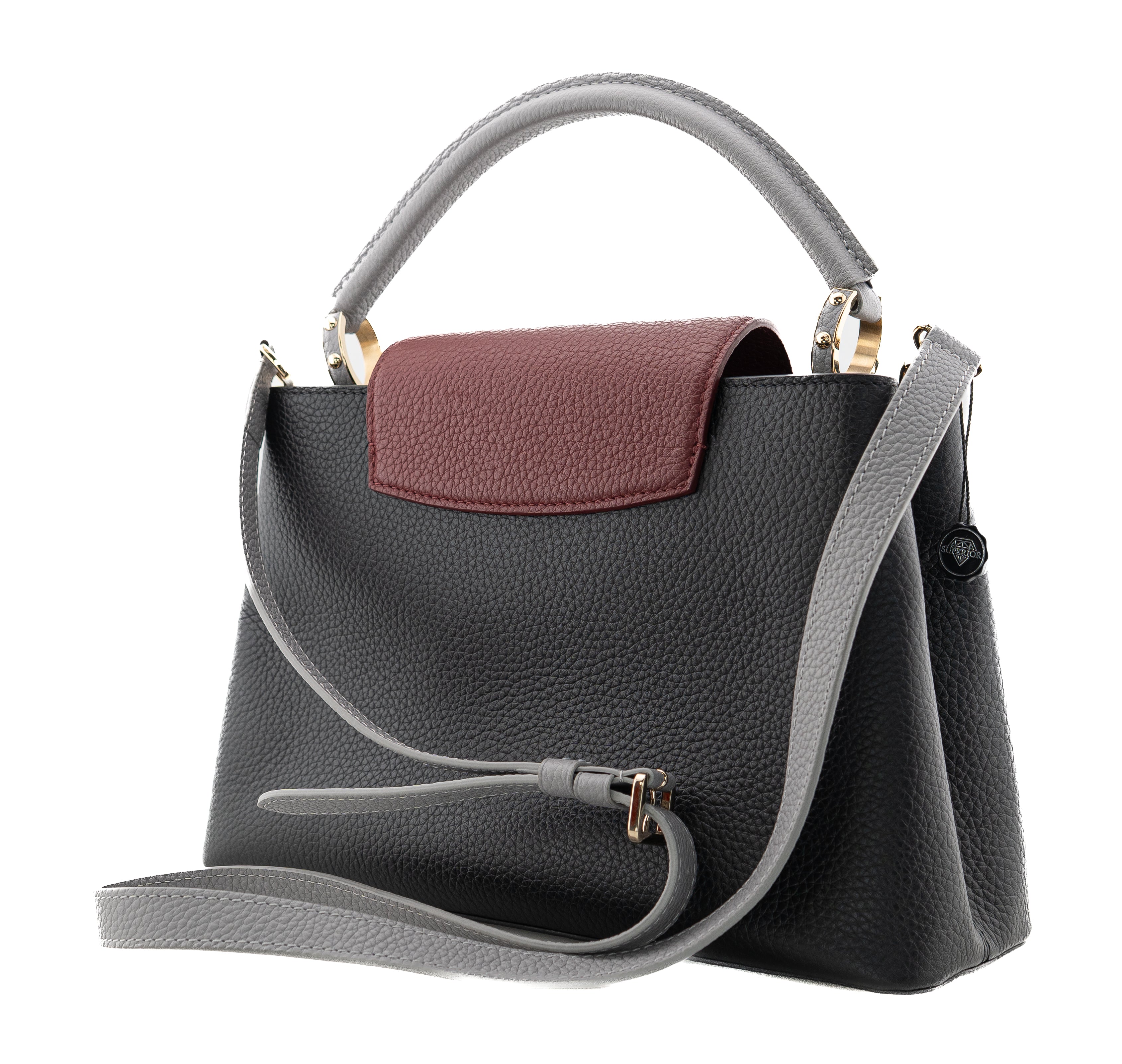 Louis Vuitton Capucines PM Taurillon Noir Bordeaux Gray
