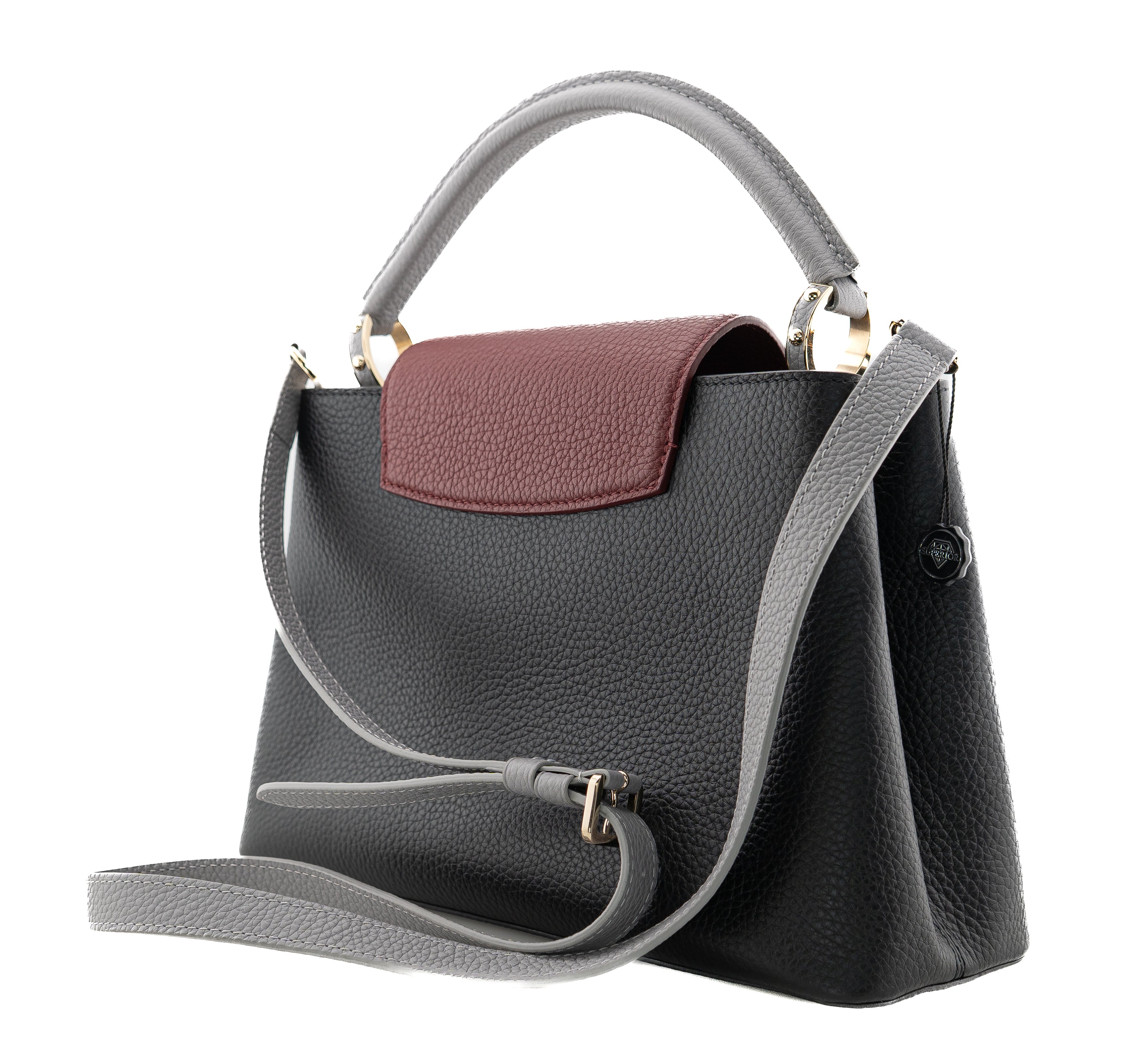 Louis Vuitton Capucines PM Taurillon Noir Bordeaux Gray