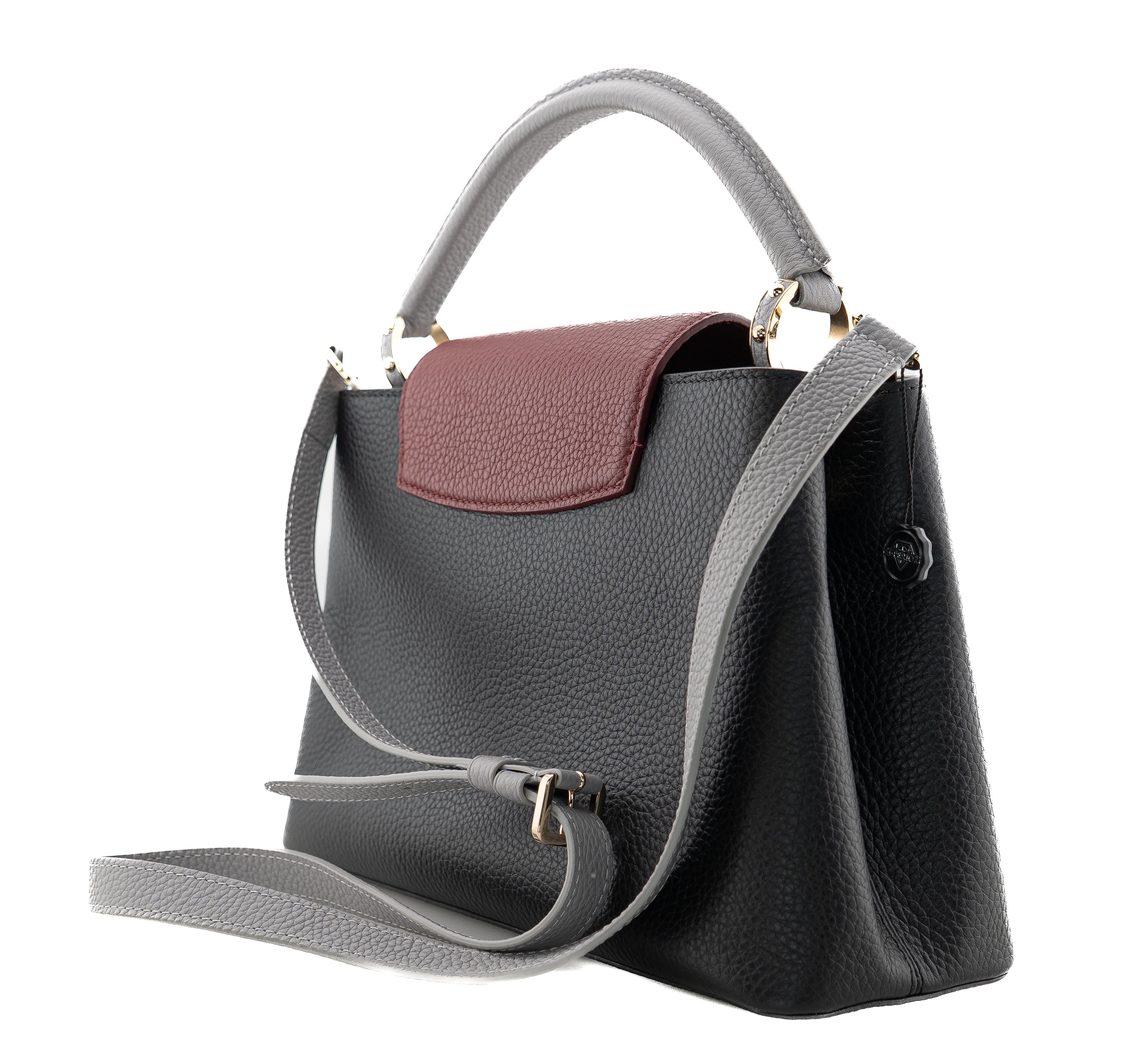 Louis Vuitton Capucines PM Taurillon Noir Bordeaux Gray