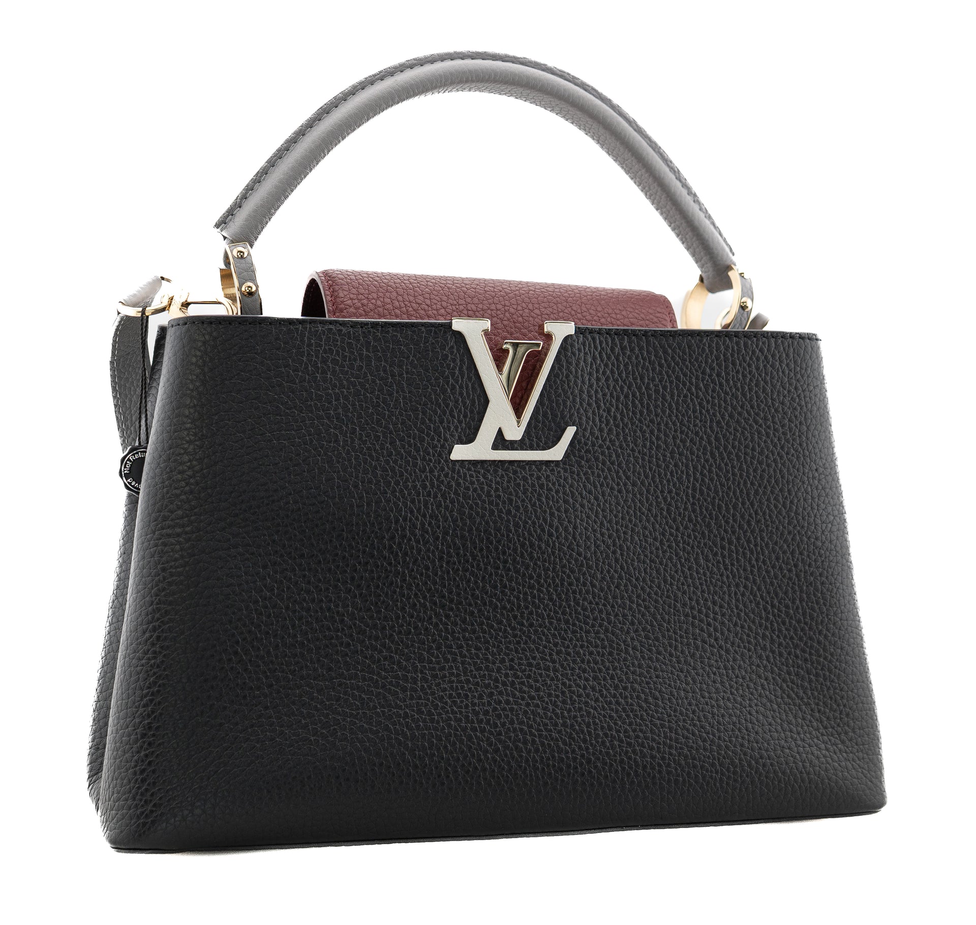 Louis Vuitton Capucines PM Taurillon Noir Bordeaux Gray