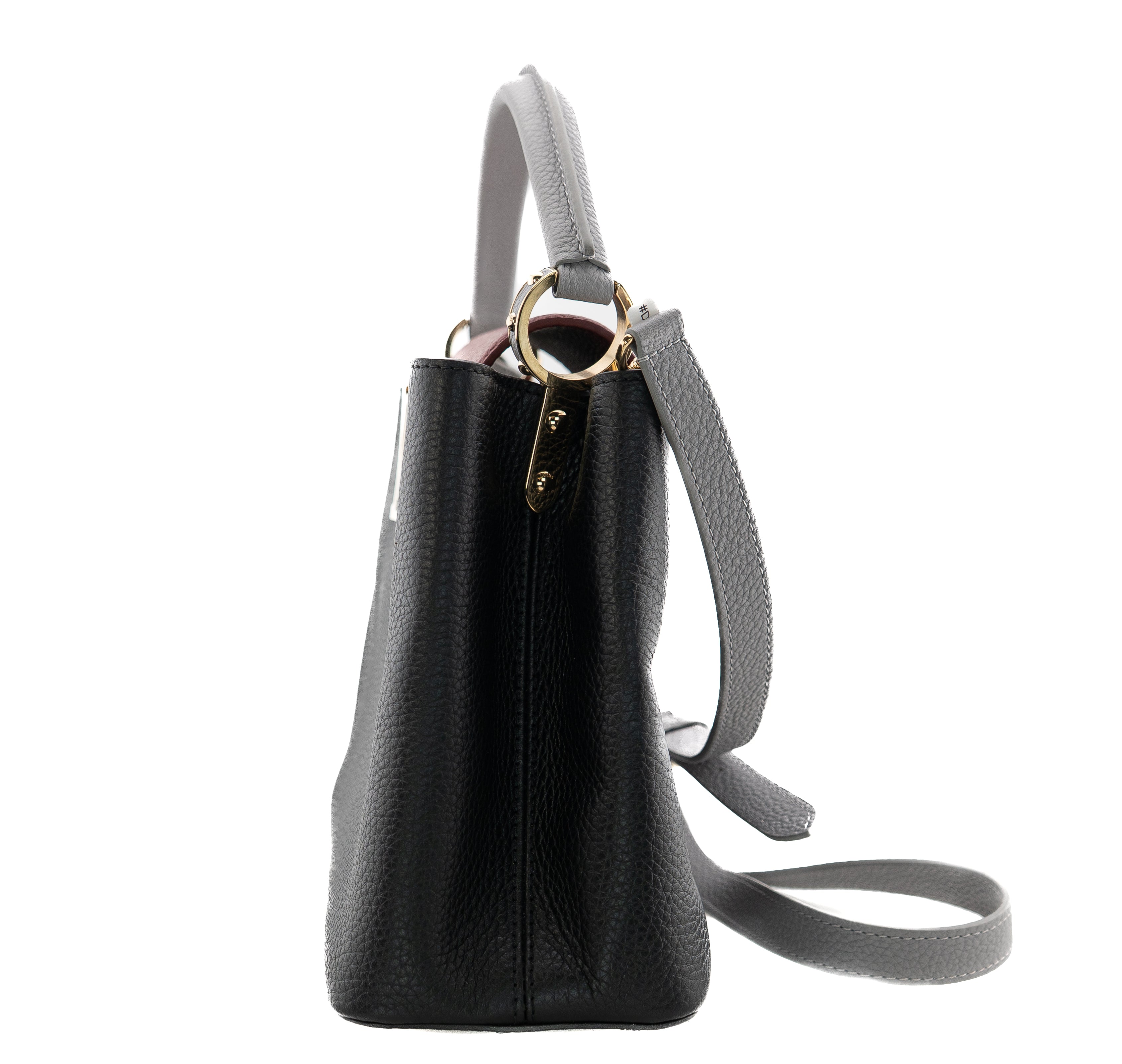 Louis Vuitton Capucines PM Taurillon Noir Bordeaux Gray