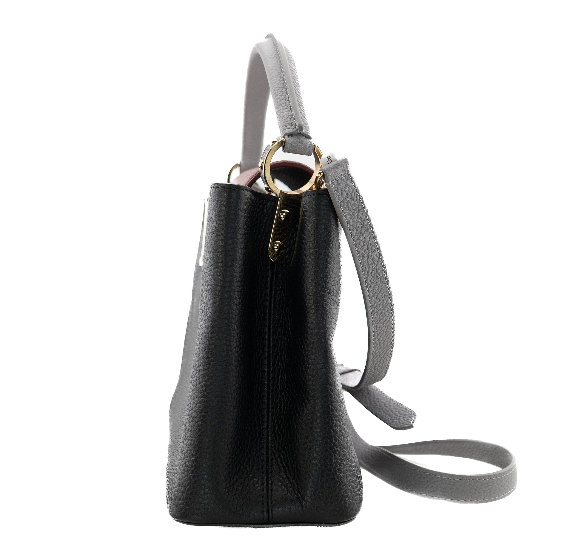 Louis Vuitton Capucines PM Taurillon Noir Bordeaux Gray