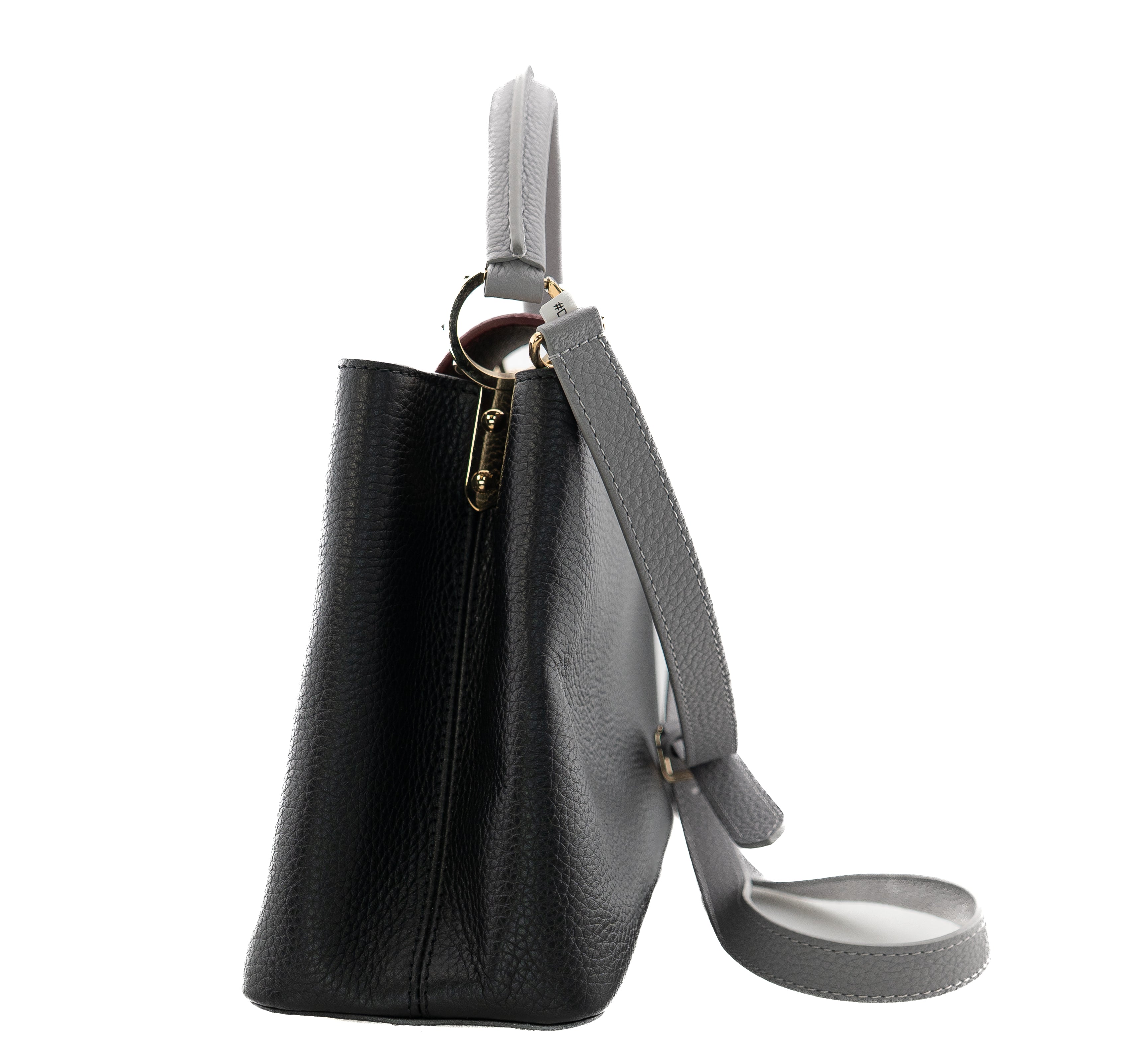 Louis Vuitton Capucines PM Taurillon Noir Bordeaux Gray