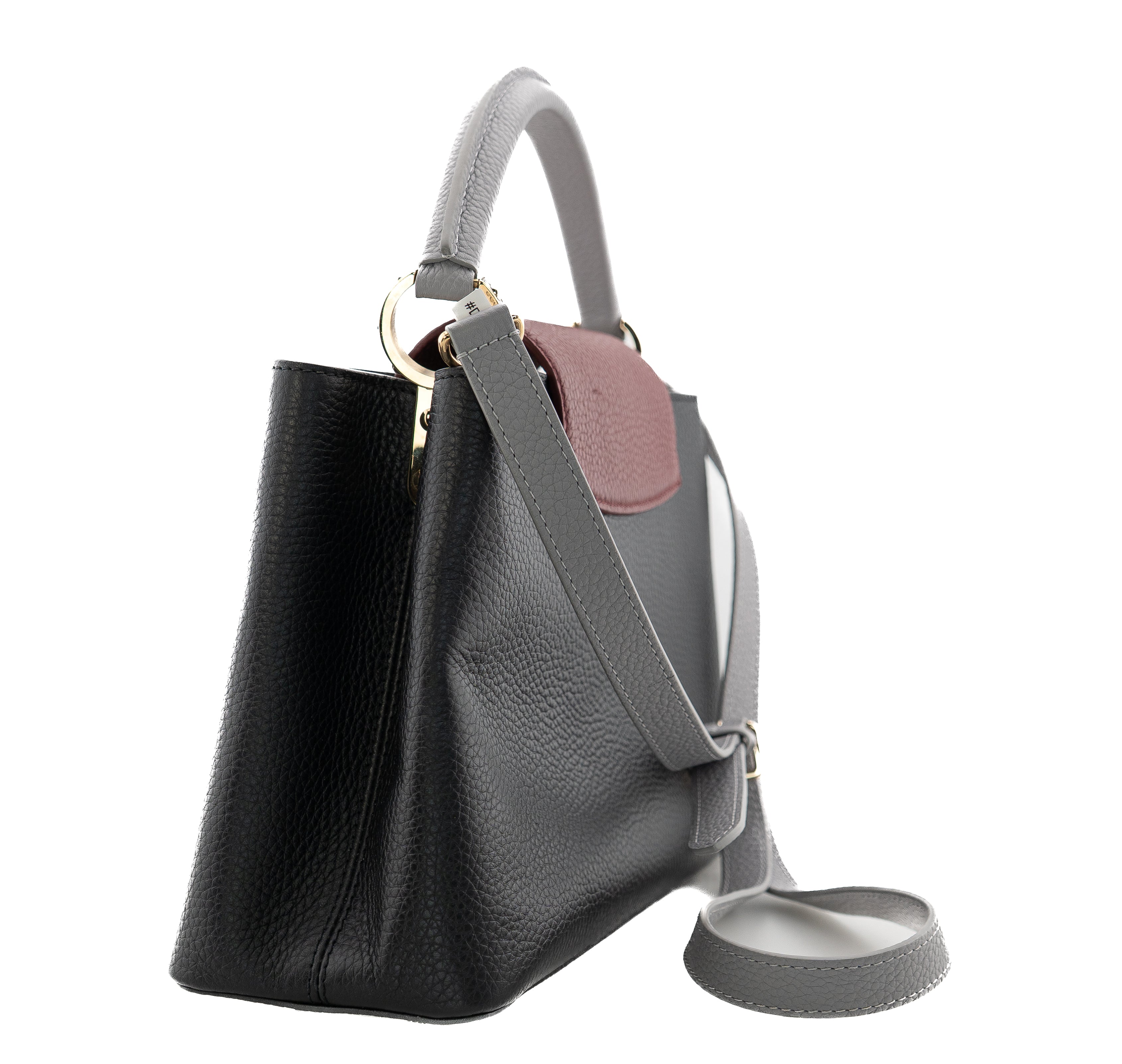 Louis Vuitton Capucines PM Taurillon Noir Bordeaux Gray