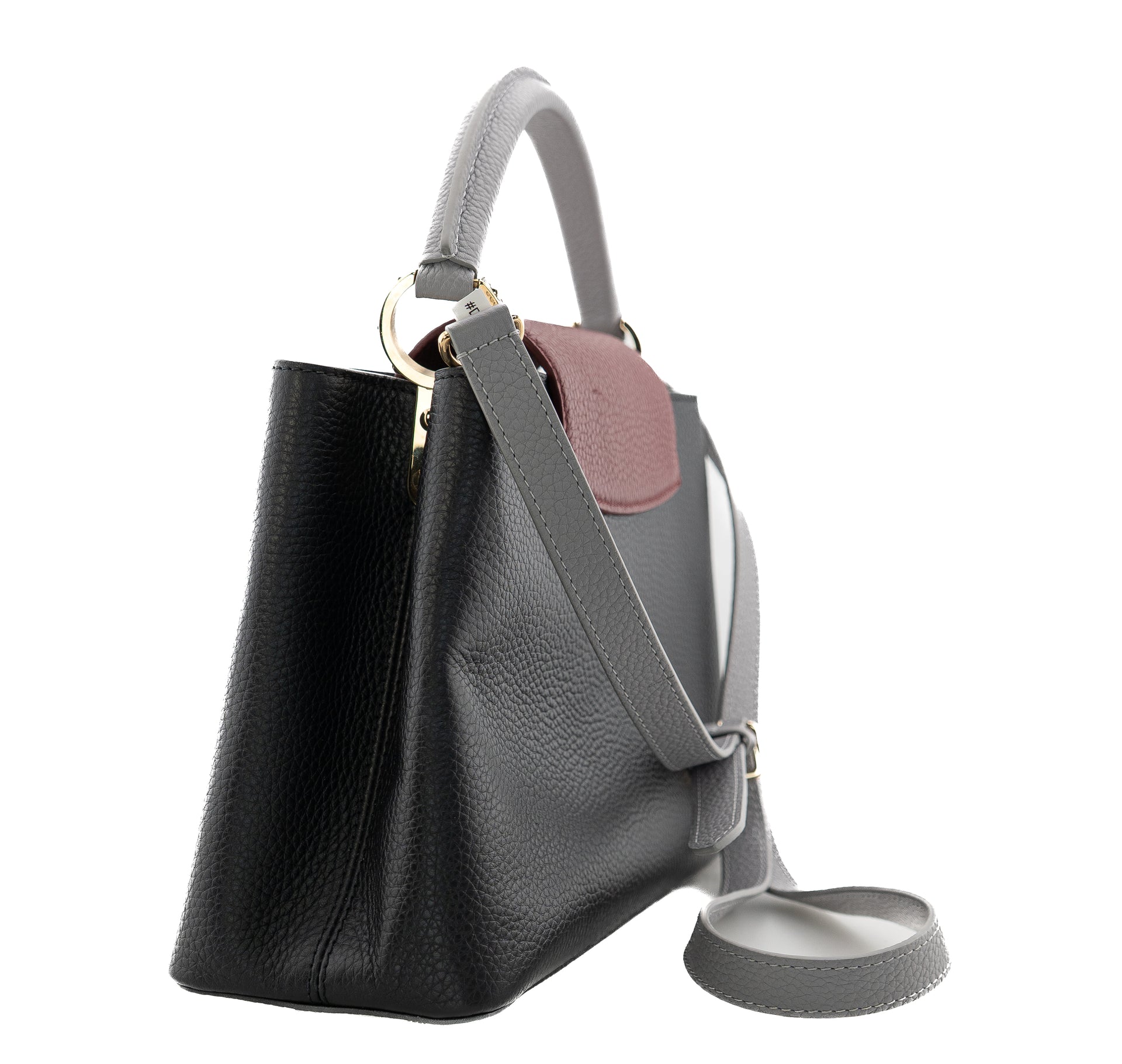 Louis Vuitton Capucines PM Taurillon Noir Bordeaux Gray