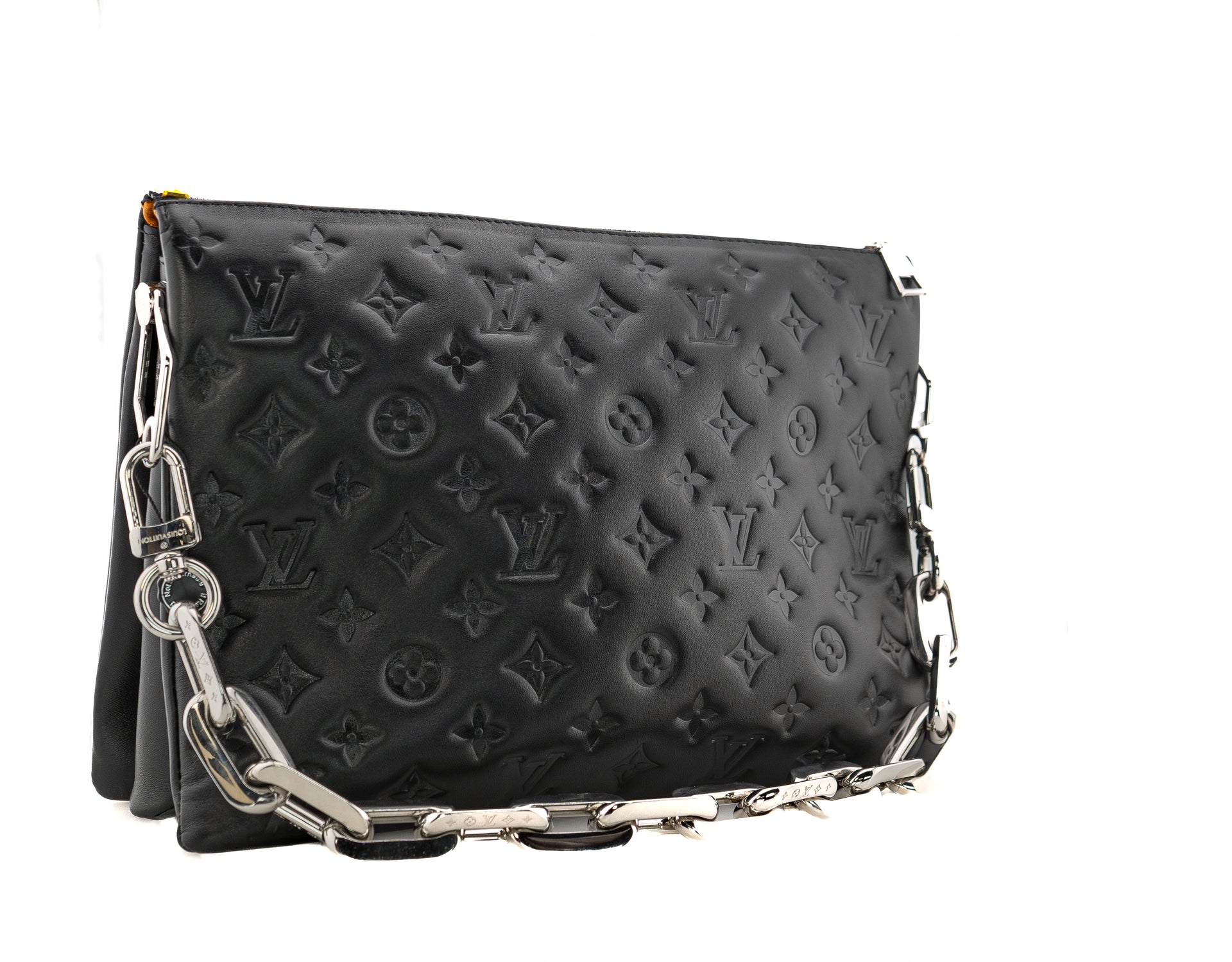 Louis Vuitton Coussin MM Monogram Embossed Puffy Lambskin Noir