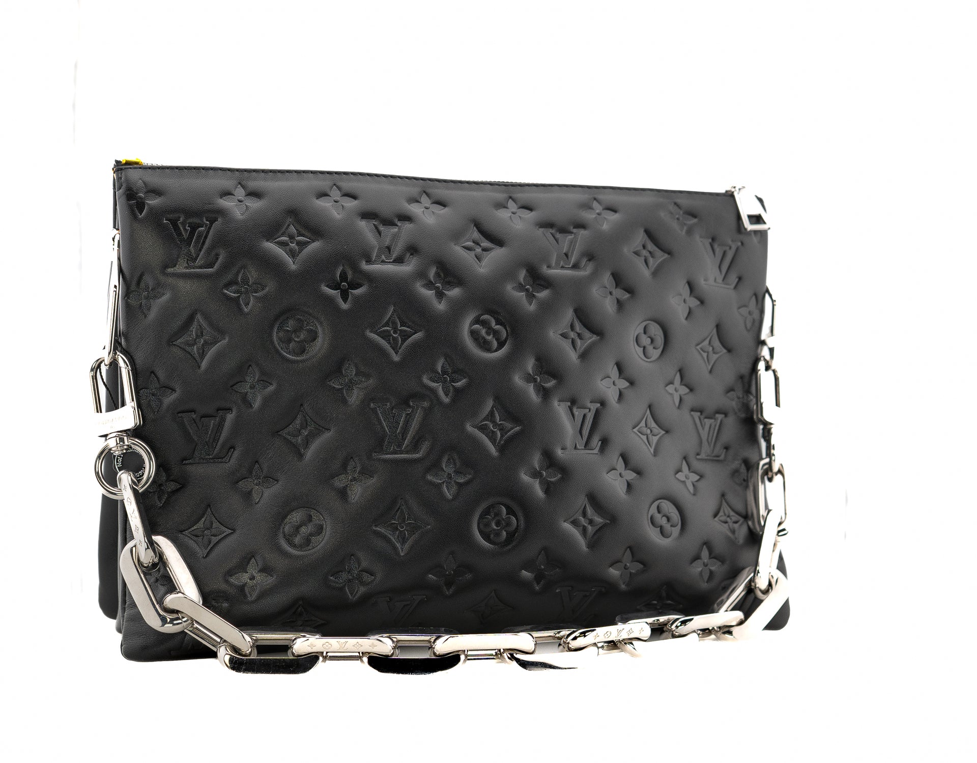 Louis Vuitton Coussin MM Monogram Embossed Puffy Lambskin Noir