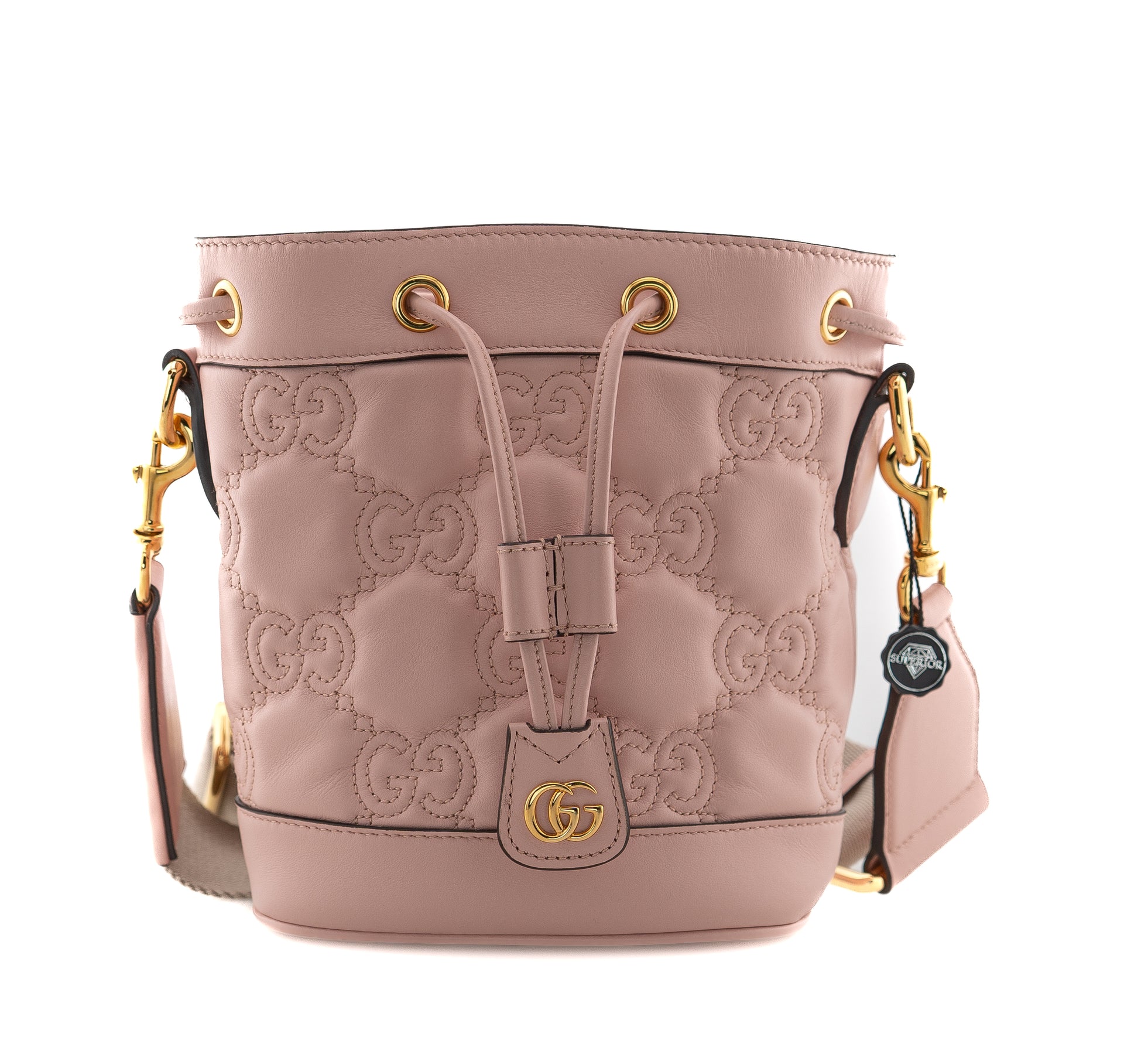 Gucci GG Matelasse Bucket Bag Pink