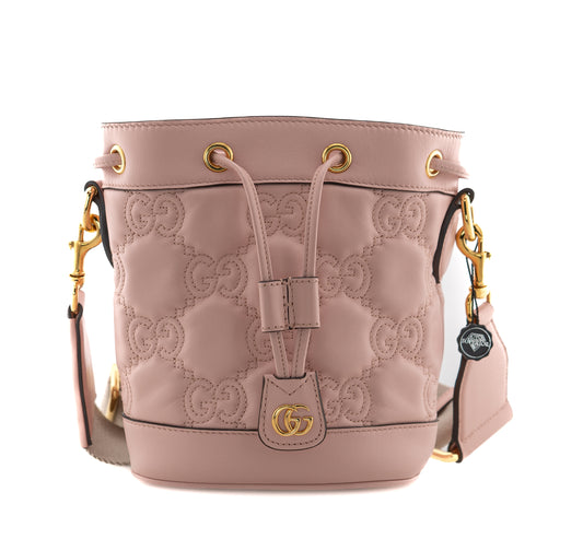 Gucci GG Matelasse Bucket Bag Pink