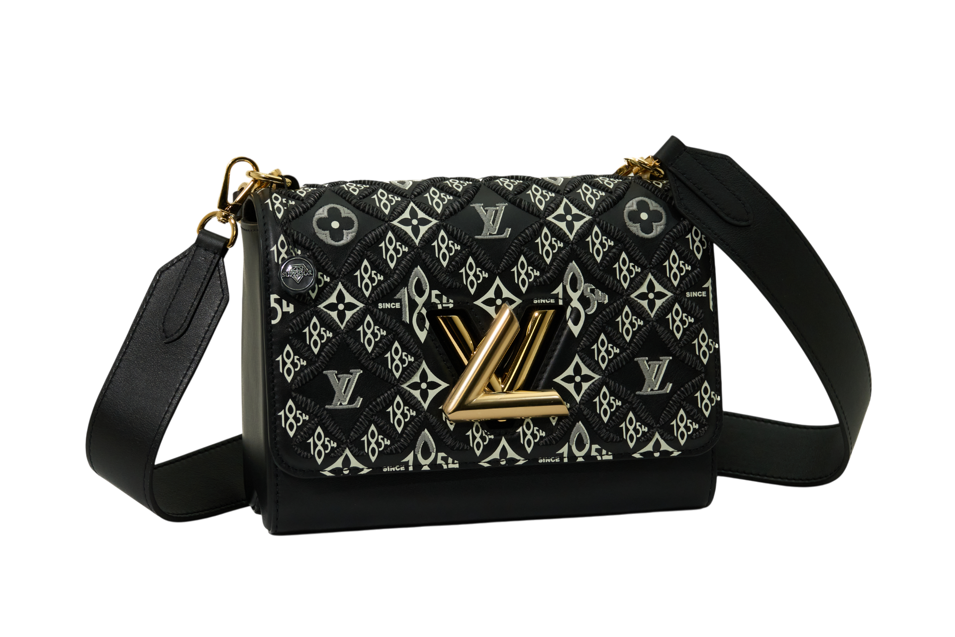 Louis Vuitton Twist MM Monogram Since 1854 Embroidered Noir