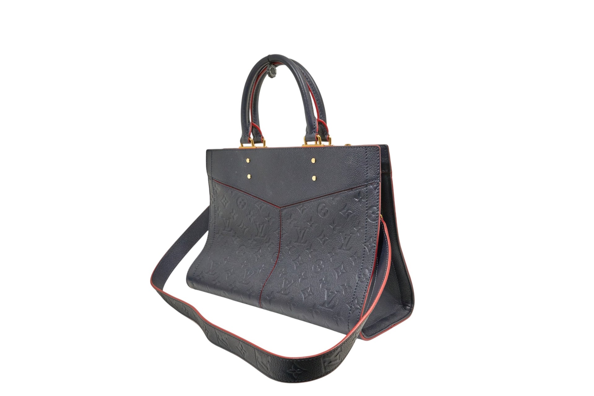 Louis Vuitton Sully MM Monogram Empreinte Marine Rouge