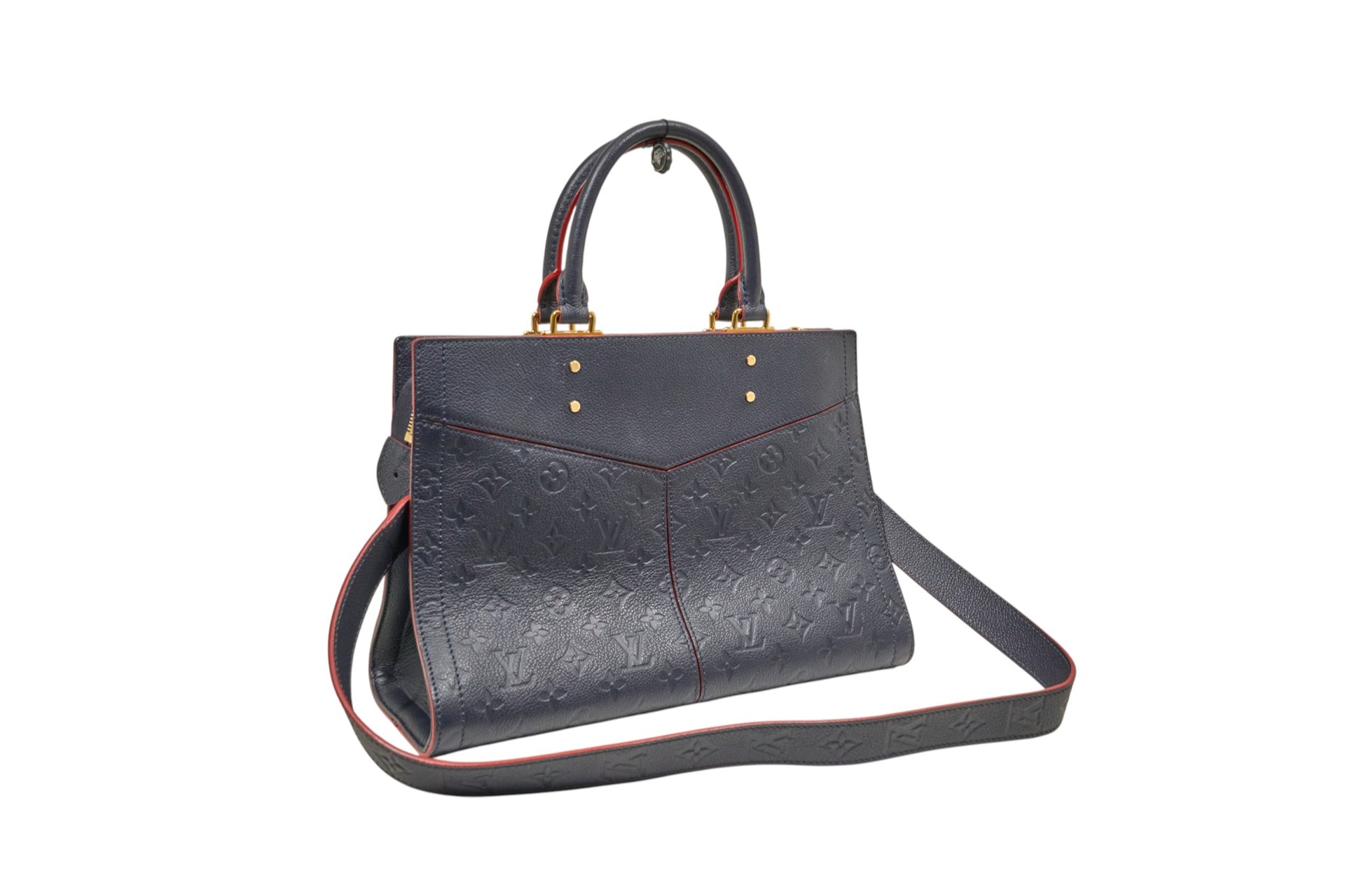 Louis Vuitton Sully MM Monogram Empreinte Marine Rouge