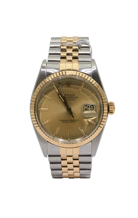 36mm Rolex Datejust Two Tone Jubilee Champagne Dial