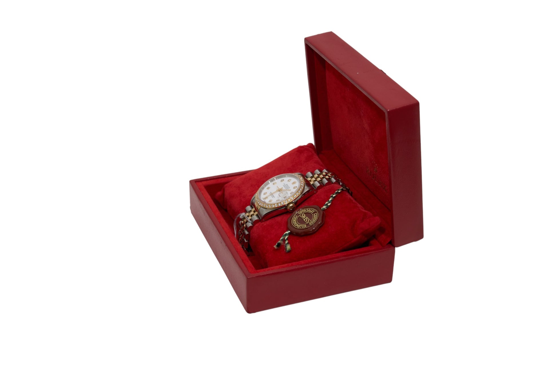 36mm Rolex Datejust Two Tone Jubilee White Diamond Dial with Diamond Bezel