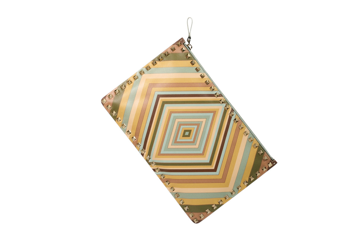 Valentino Garavani Rockstud 1975 Pouch Multcolor Green Tea Sorbet