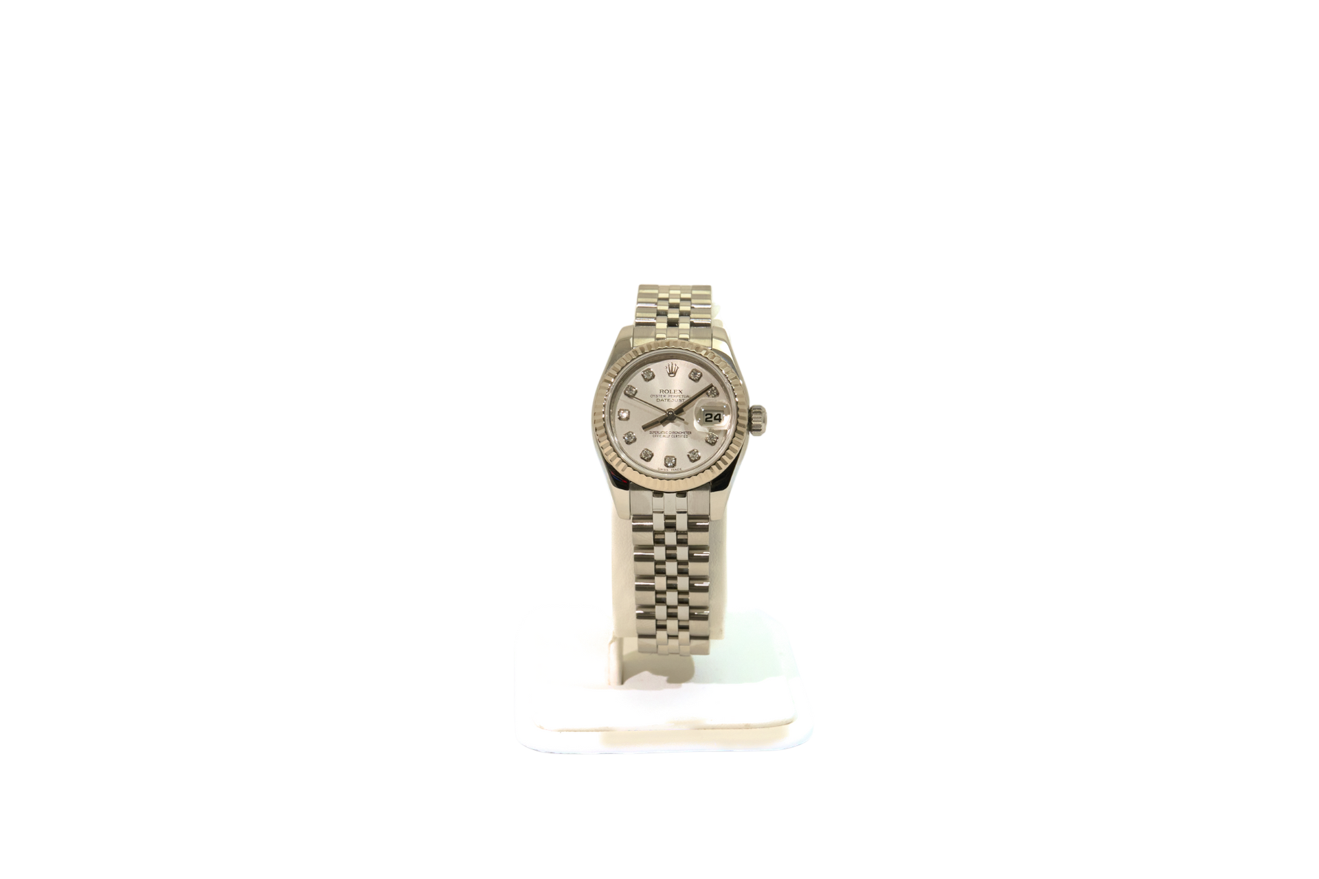26mm Ladies Datejust Silver Diamond Dial Hidden Clasp (2010)