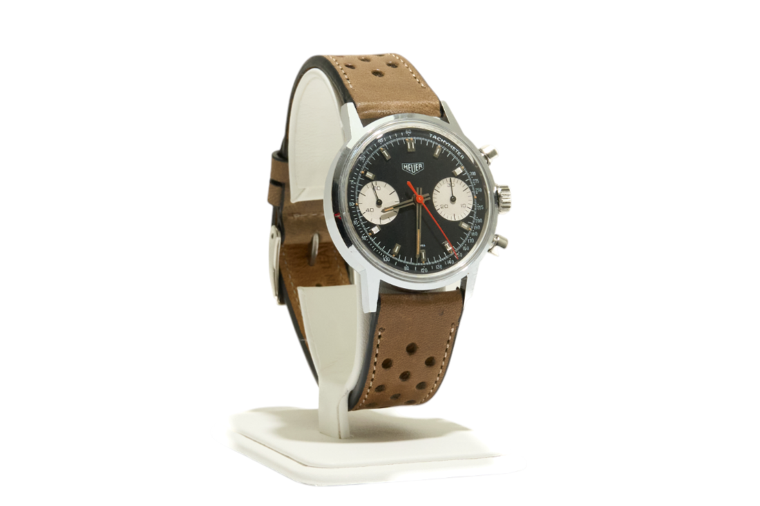 Vintage 1960's Heuer 36mm Chronograph Reverse Panda 7721NT