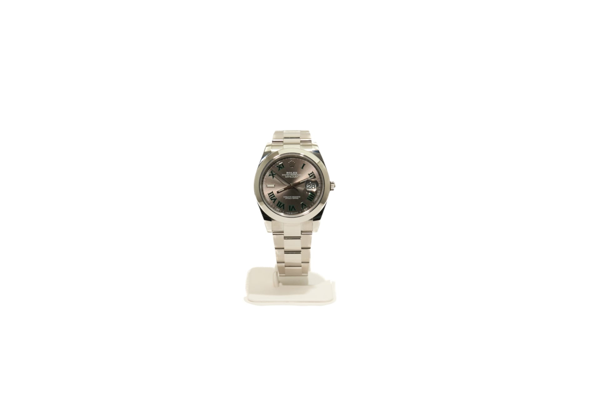 41mm Rolex Datejust Wimbledon Smooth Bezel Oyster Band (2021)