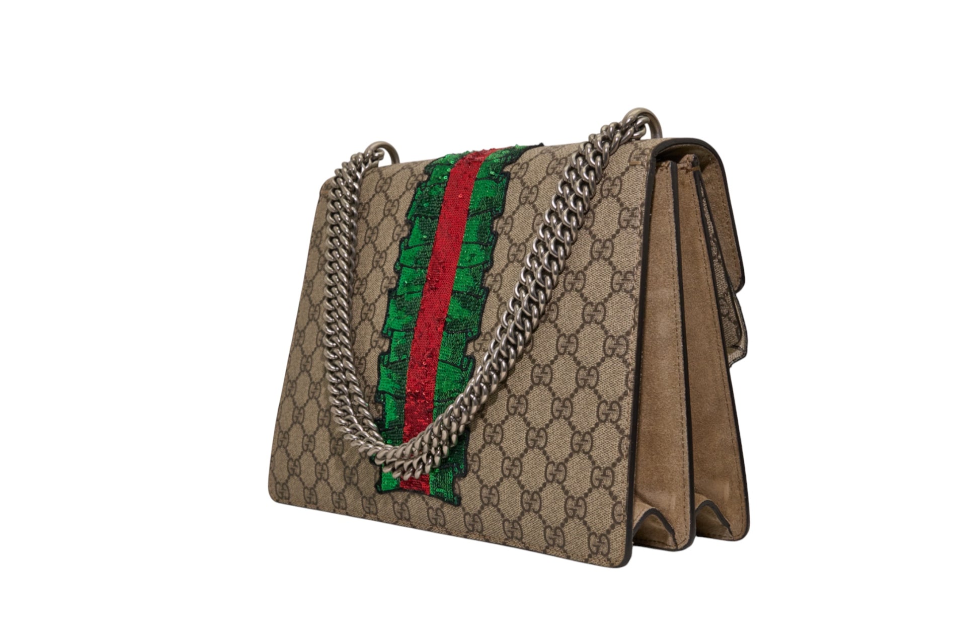 Gucci GG Dionysus Supreme Lightning Embellished Medium Shoulder Bag