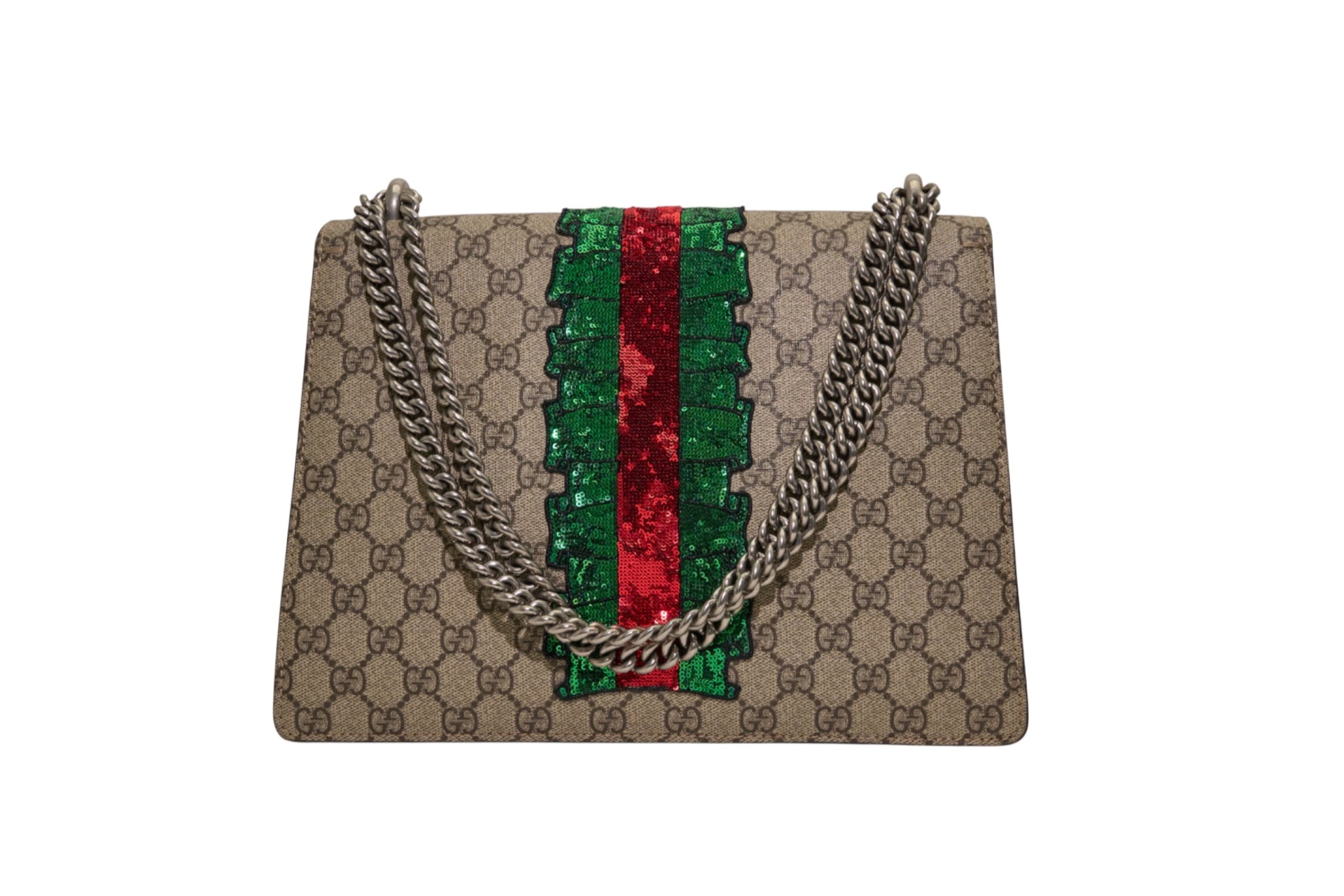Gucci GG Dionysus Supreme Lightning Embellished Medium Shoulder Bag