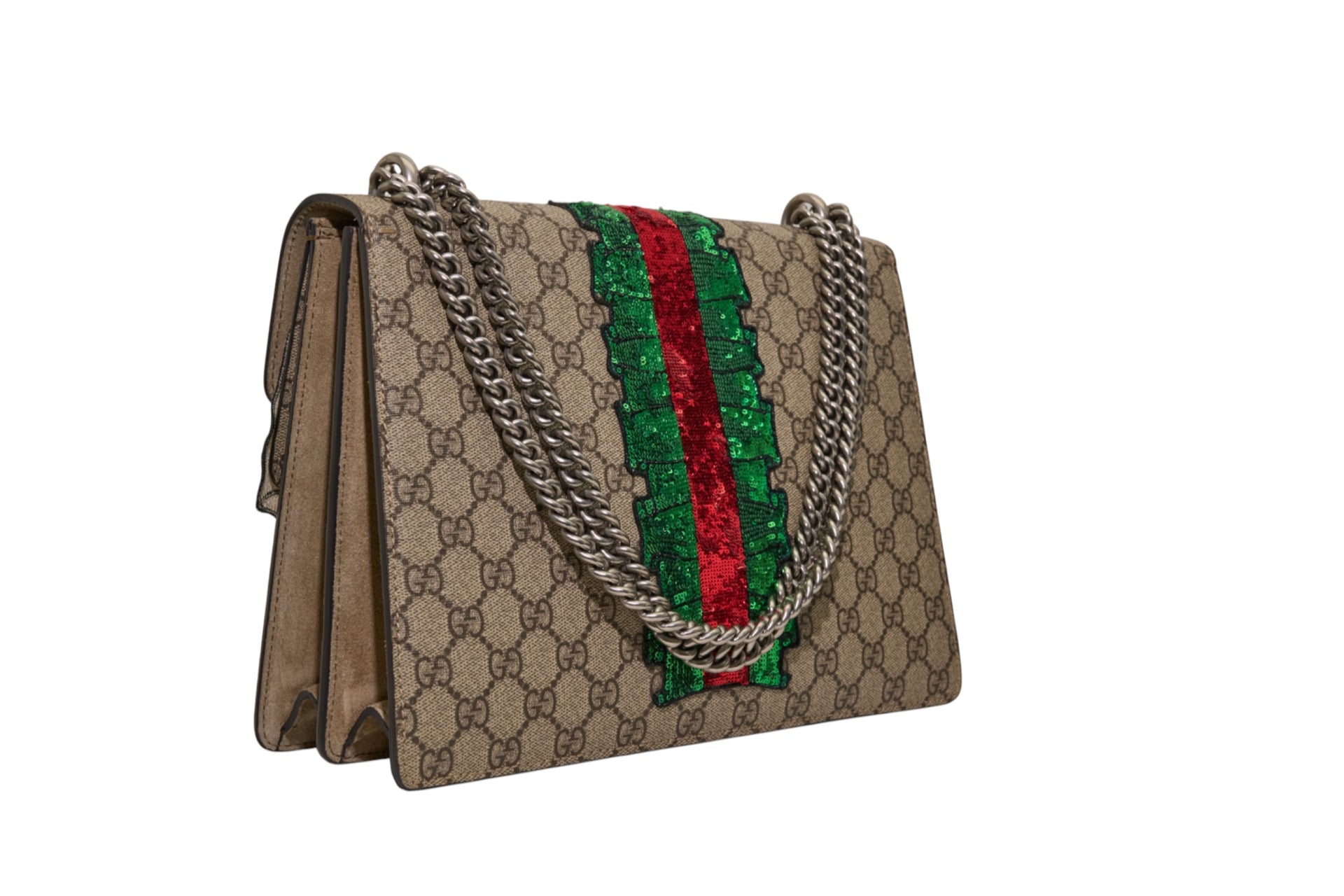 Gucci GG Dionysus Supreme Lightning Embellished Medium Shoulder Bag