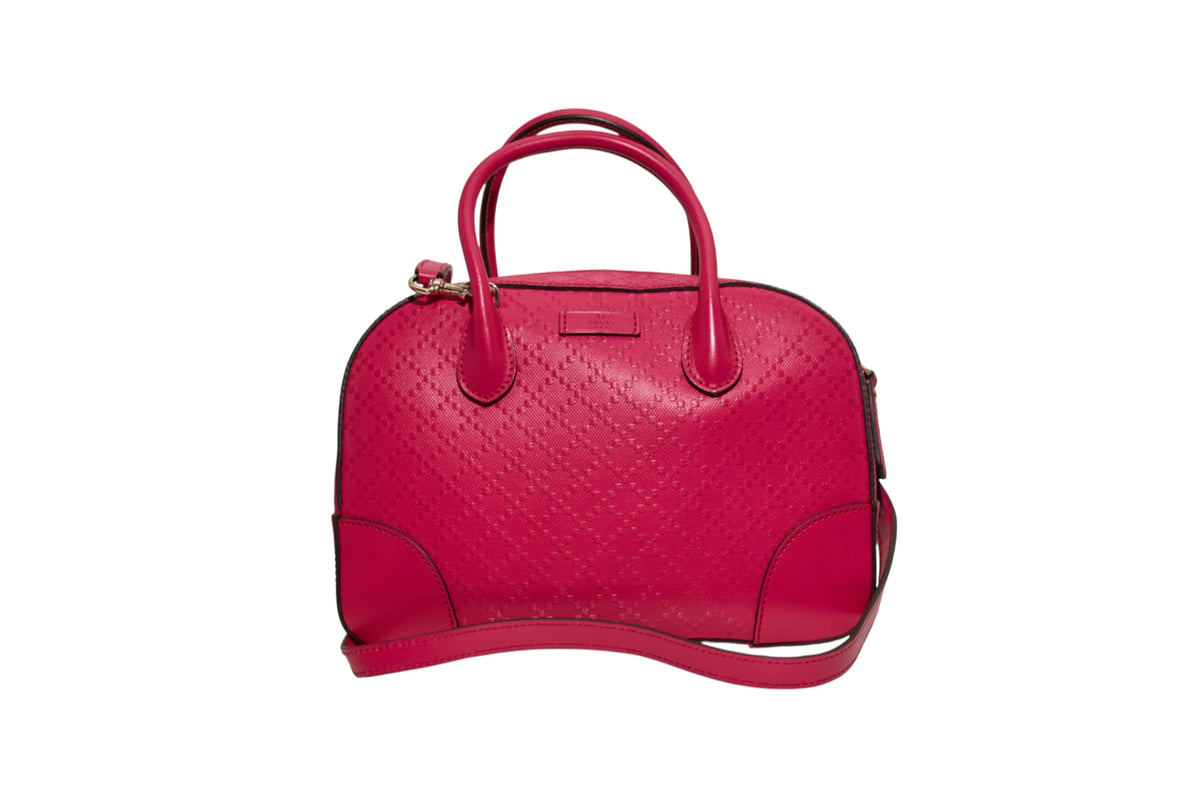 Gucci Diamante Pink Leather Bowling Bag