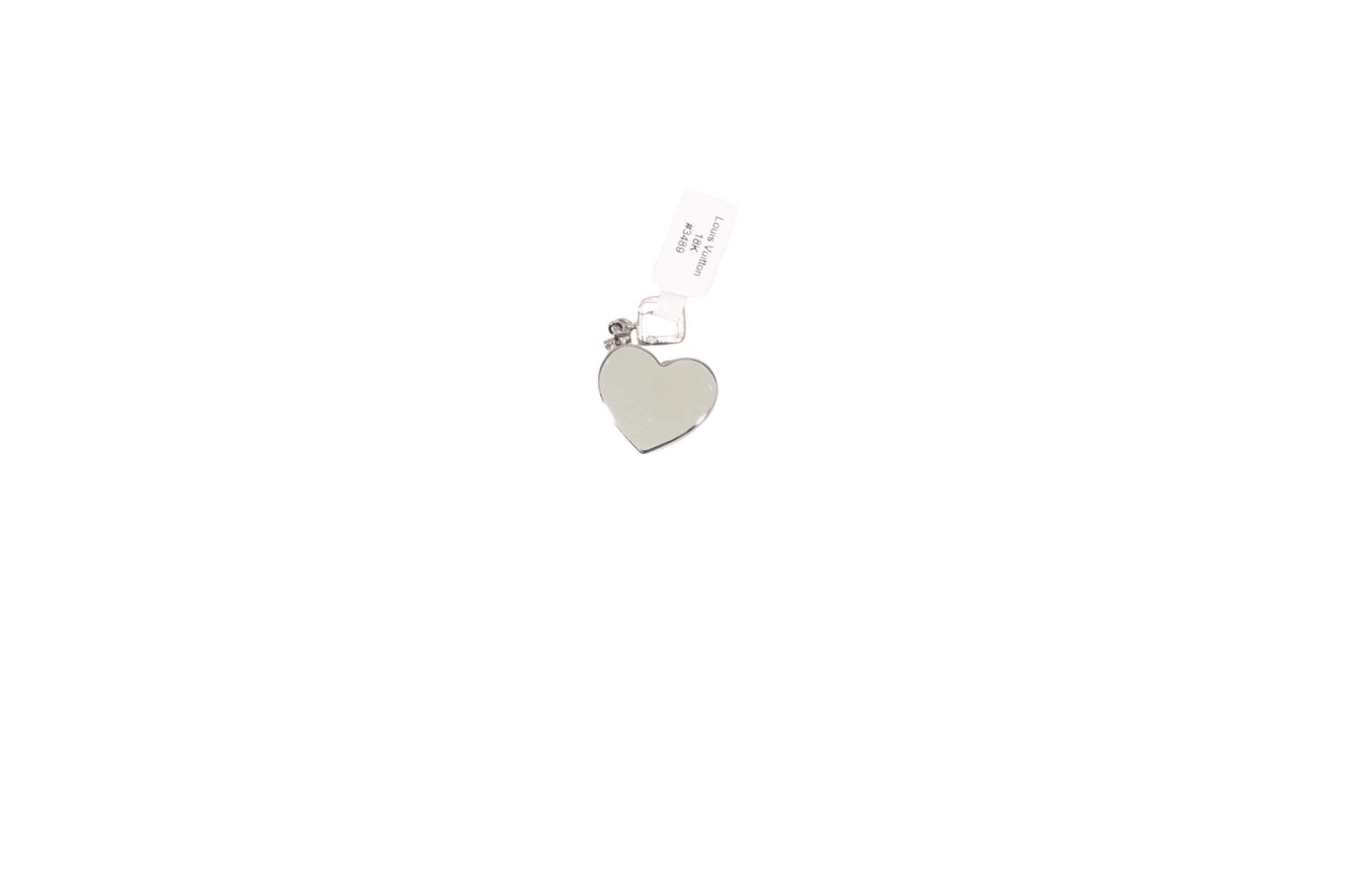 Louis Vuitton Heart Locket Pendant in 18K White Gold with Original Storage Pouch
