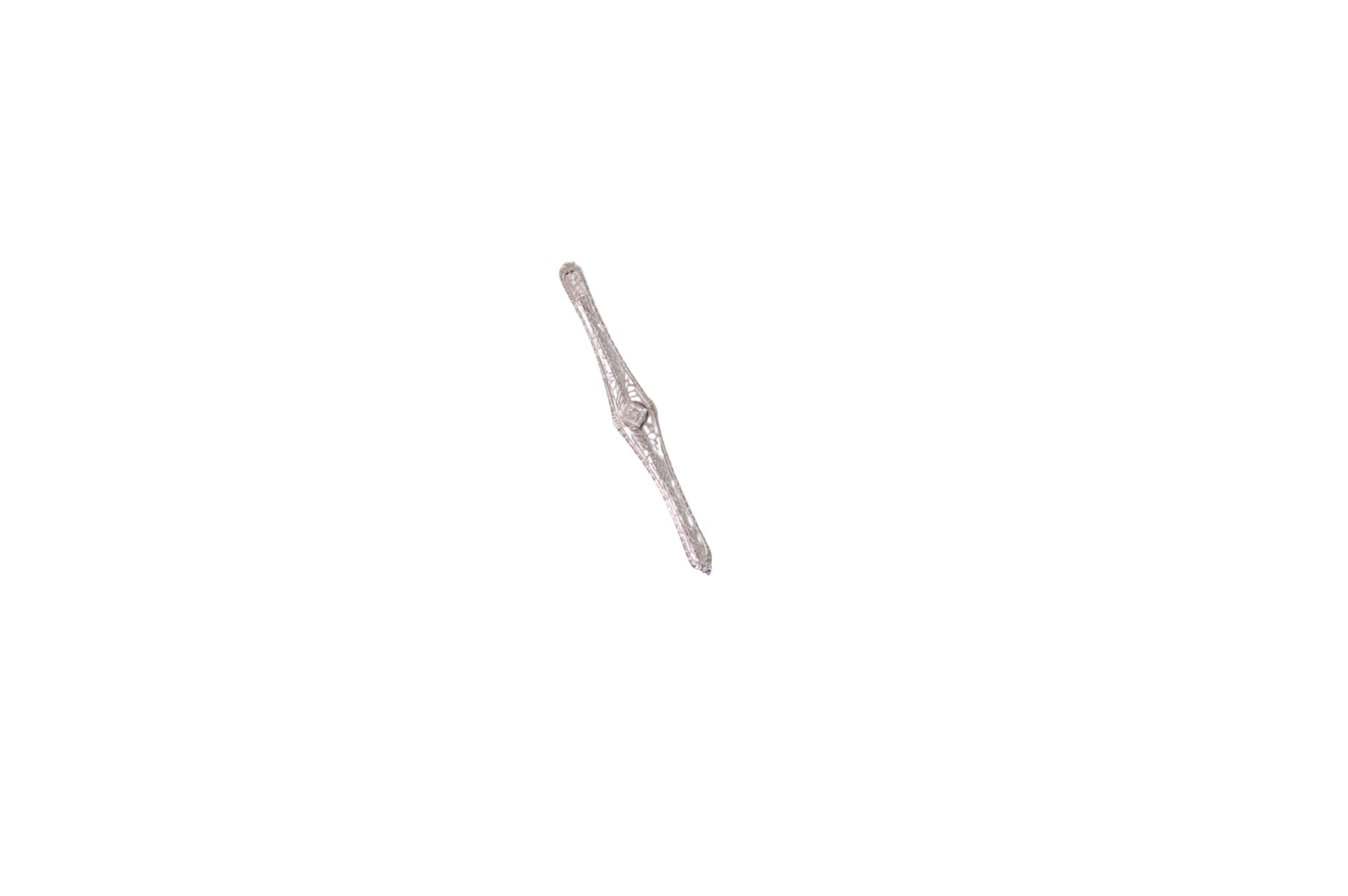 Vintage Art Deco Diamond Pin/Brooch in 14K White Gold