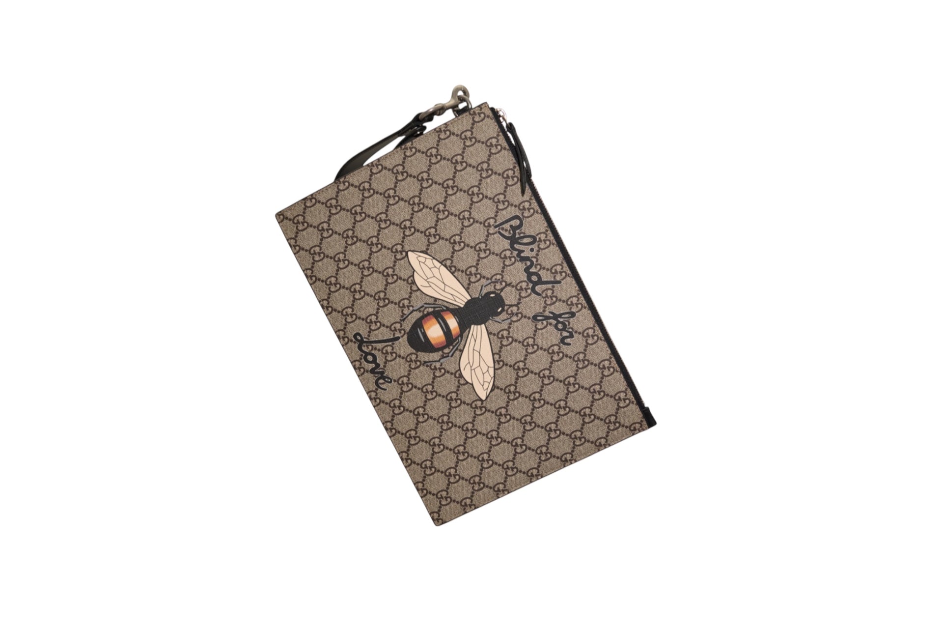 Gucci Bee Monogram Canvas Clutch