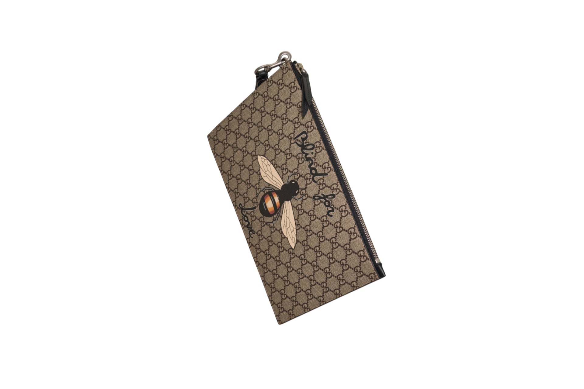 Gucci Bee Monogram Canvas Clutch