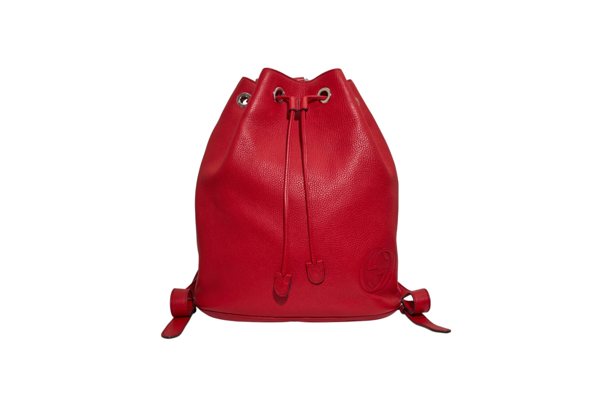 Gucci Red Pebbled Leather Soho Backpack