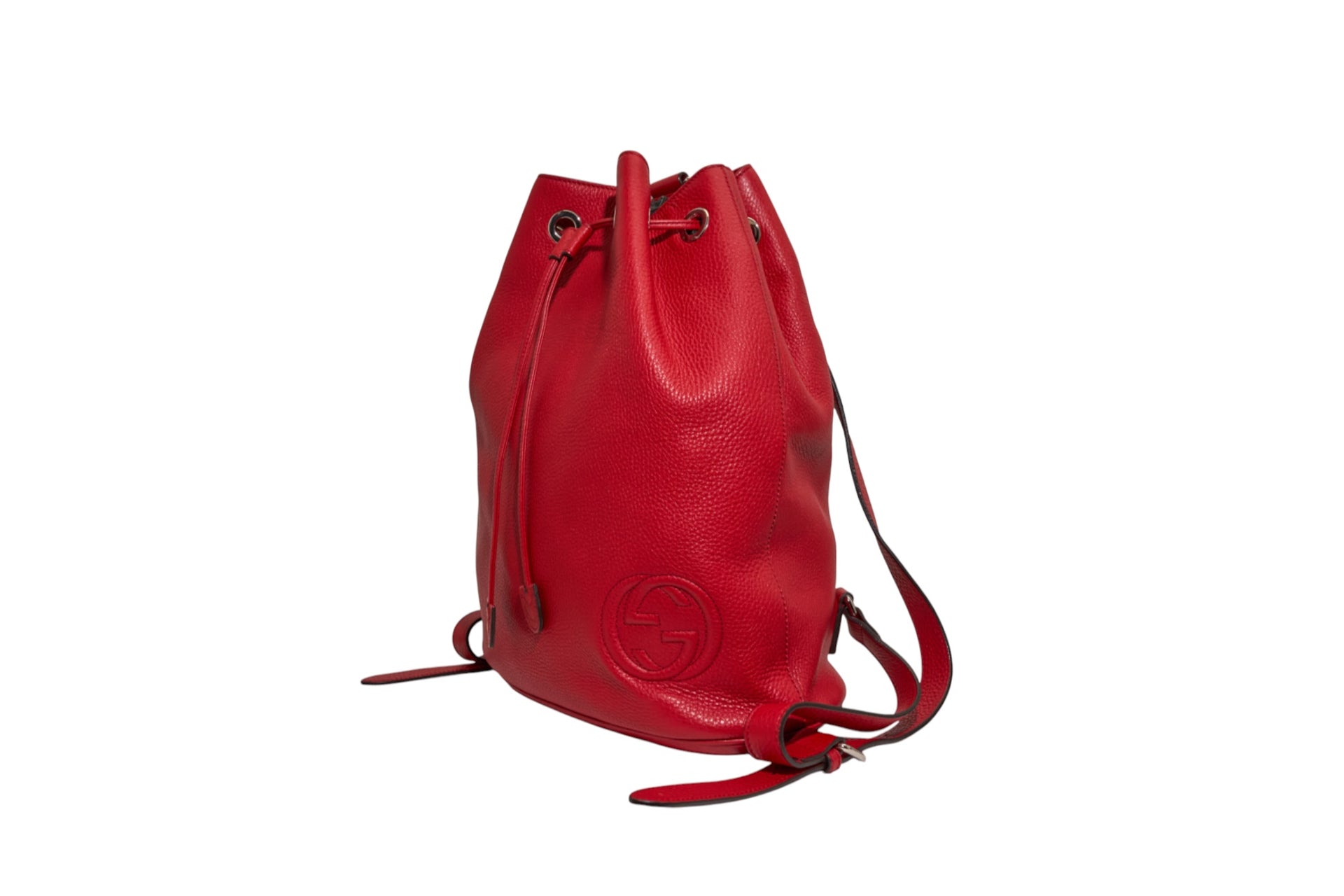 Gucci Red Pebbled Leather Soho Backpack
