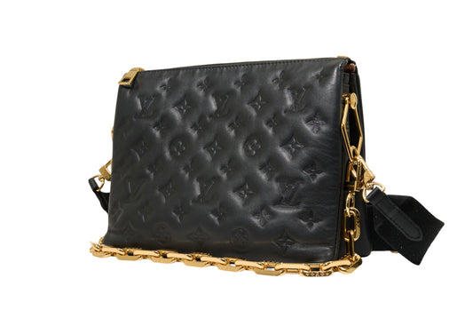 Louis Vuitton Coussin PM Monogram Embossed Puffy Lambskin Noir