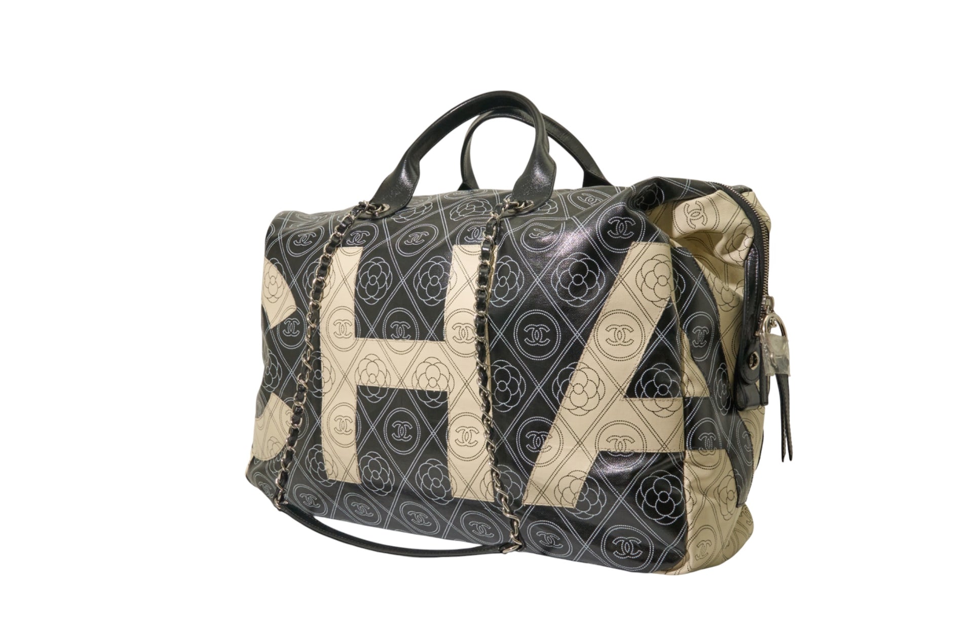 Chanel 18S Canvas Camellia Shopping Bag