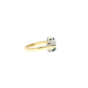 Natural Sapphire & Diamond Cocktail Ring in 14K Yellow Gold Sz 4.5