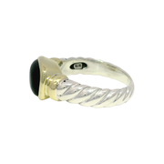 Vintage David Yurman Onyx Ring in Sterling Silver & 14K Yellow Gold Sz 8