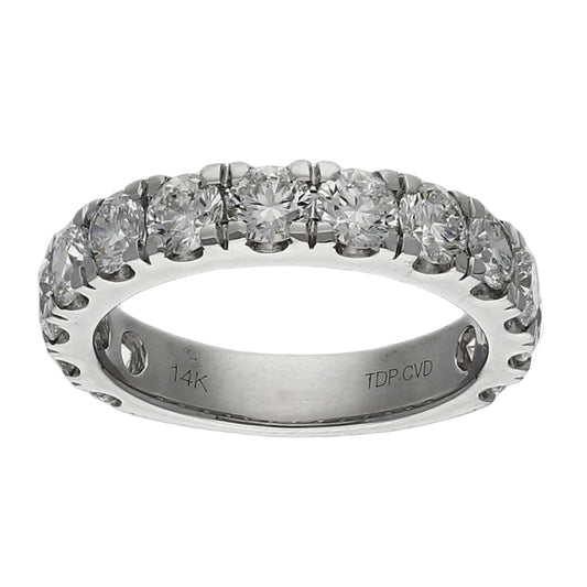 2.61cttw. F VS1 Lab Grown Round Diamond Band Set in 14K White Gold