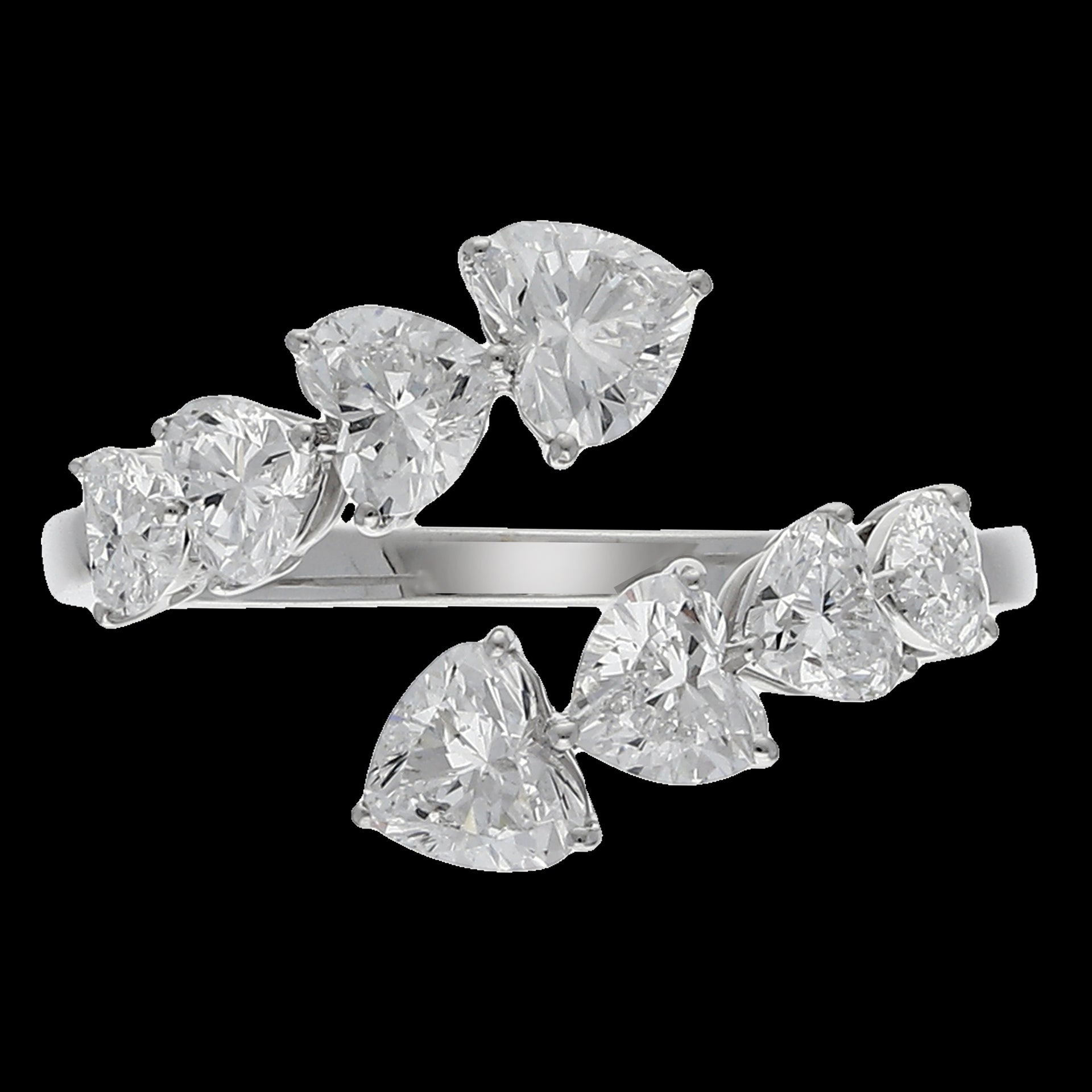3cttw. F VS Lab Grown Heart Shape Diamond Fashion Ring in 14K White Gold
