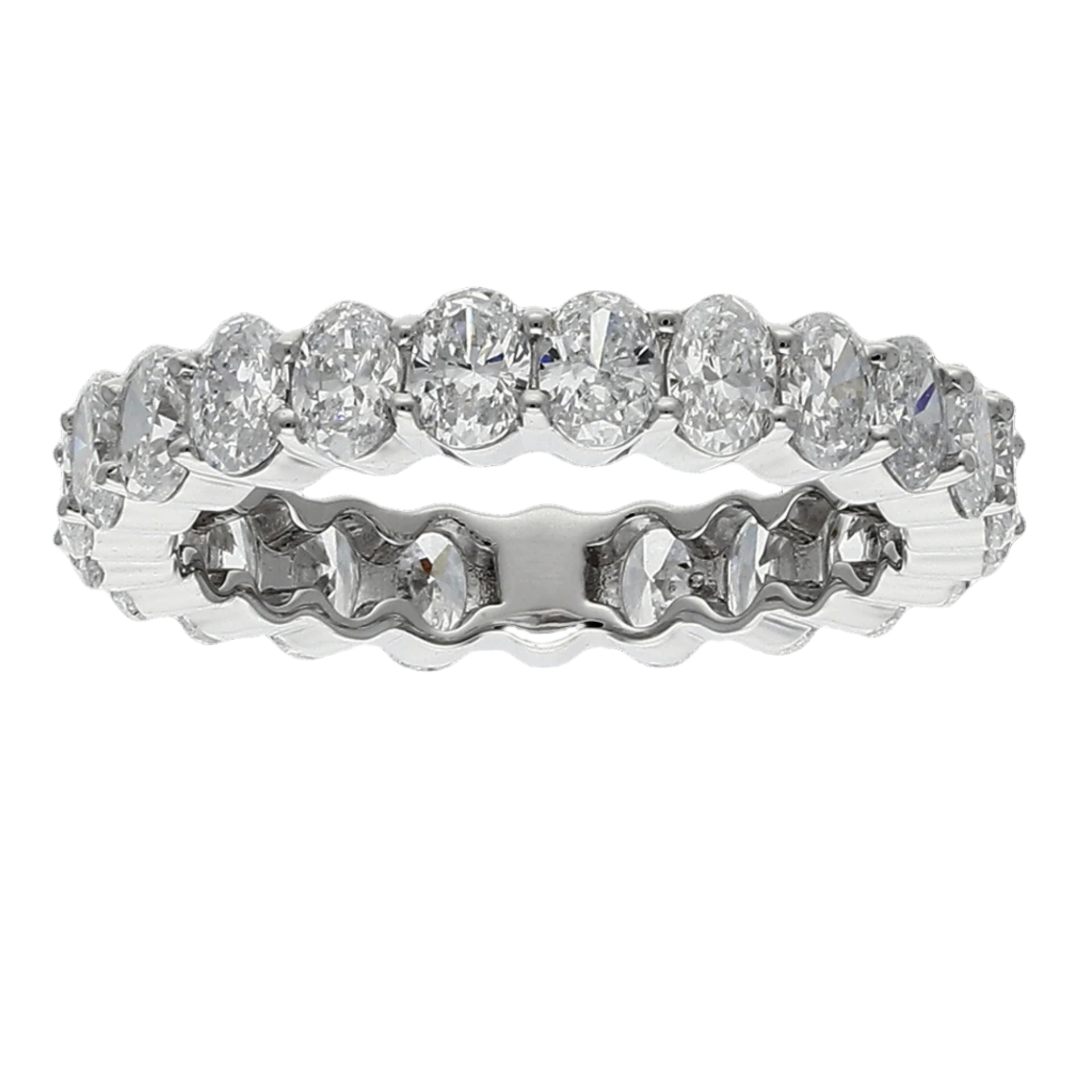 3.90cttw. Oval Shape Lab Grown Diamond Eternity Band in 14K White Gold
