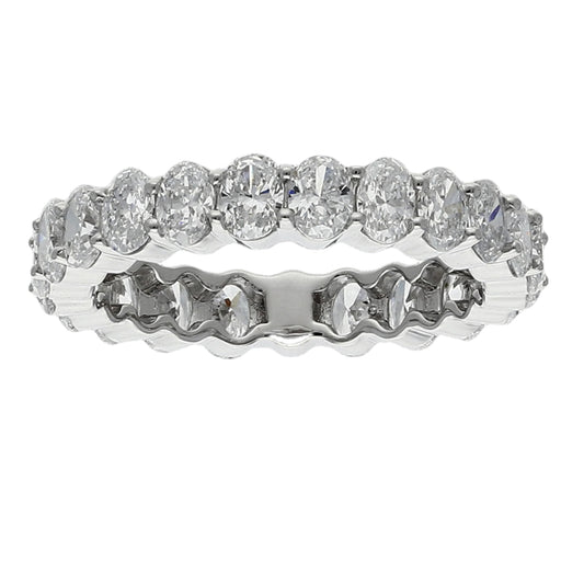 3.90cttw. Oval Shape Lab Grown Diamond Eternity Band in 14K White Gold