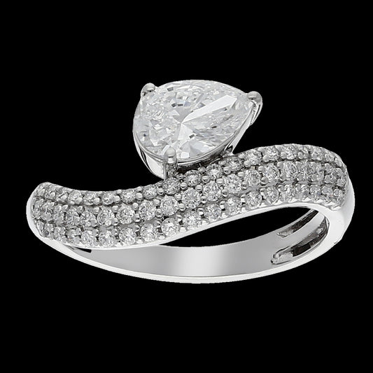 2.24cttw. Fancy Pear Lab Grown Diamond Fashion Ring in 14K White Gold