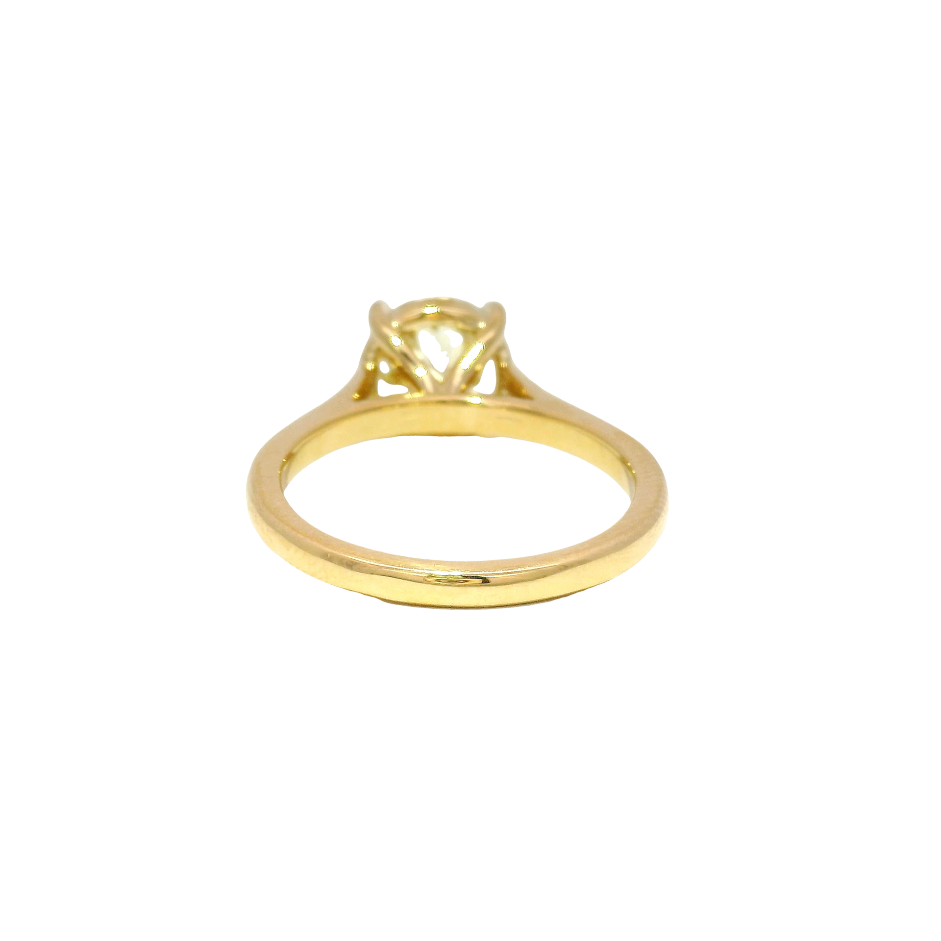 2.56ct. L Color I1 Clarity Enhanced Natural Round Diamond Engagement Ring in 14K Yellow Gold
