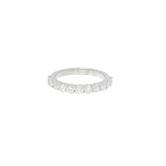 1.1cttw. Lab Grown F VS1 Round Diamond Band in 14K White Gold Size 8
